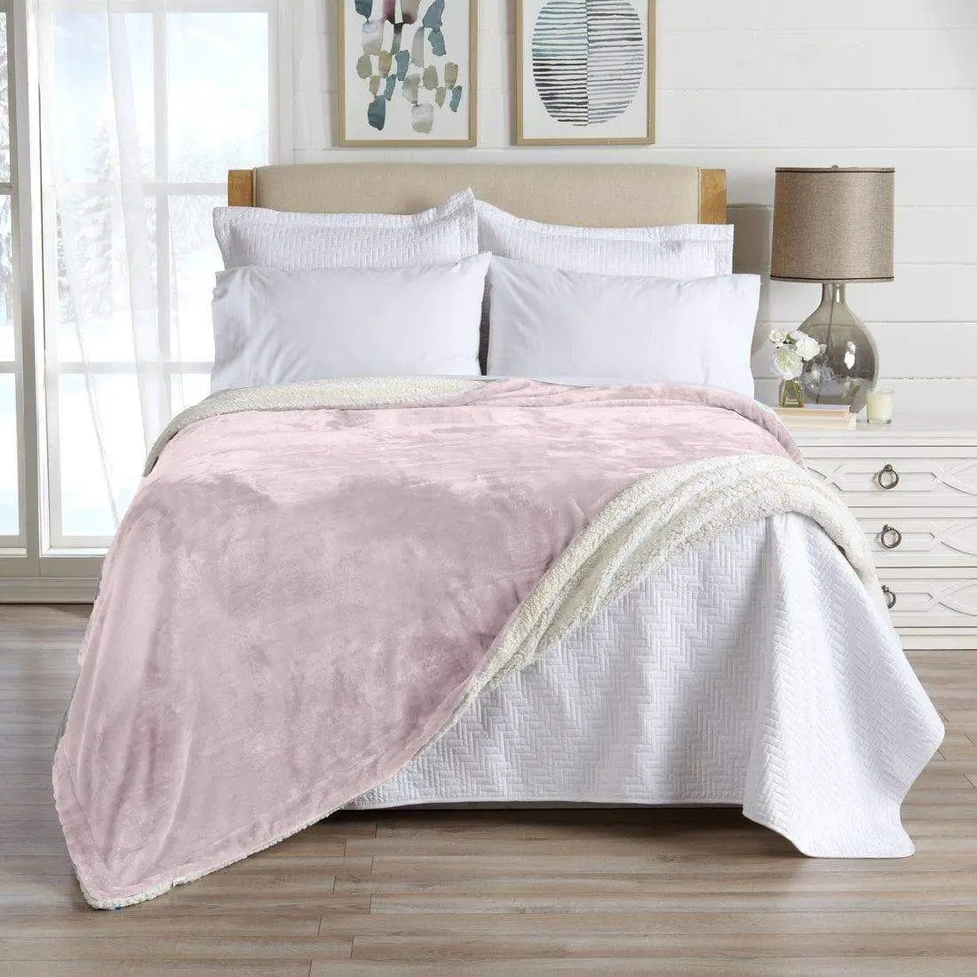 Velvet Plush Sherpa Luxury Bed Blanket - Kinsley Collection from PriceLows™