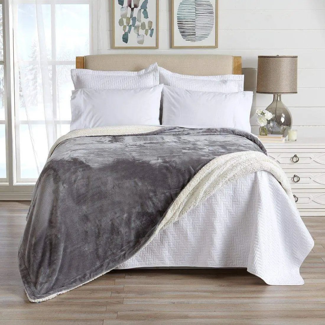 Velvet Plush Sherpa Luxury Bed Blanket - Kinsley Collection from PriceLows™