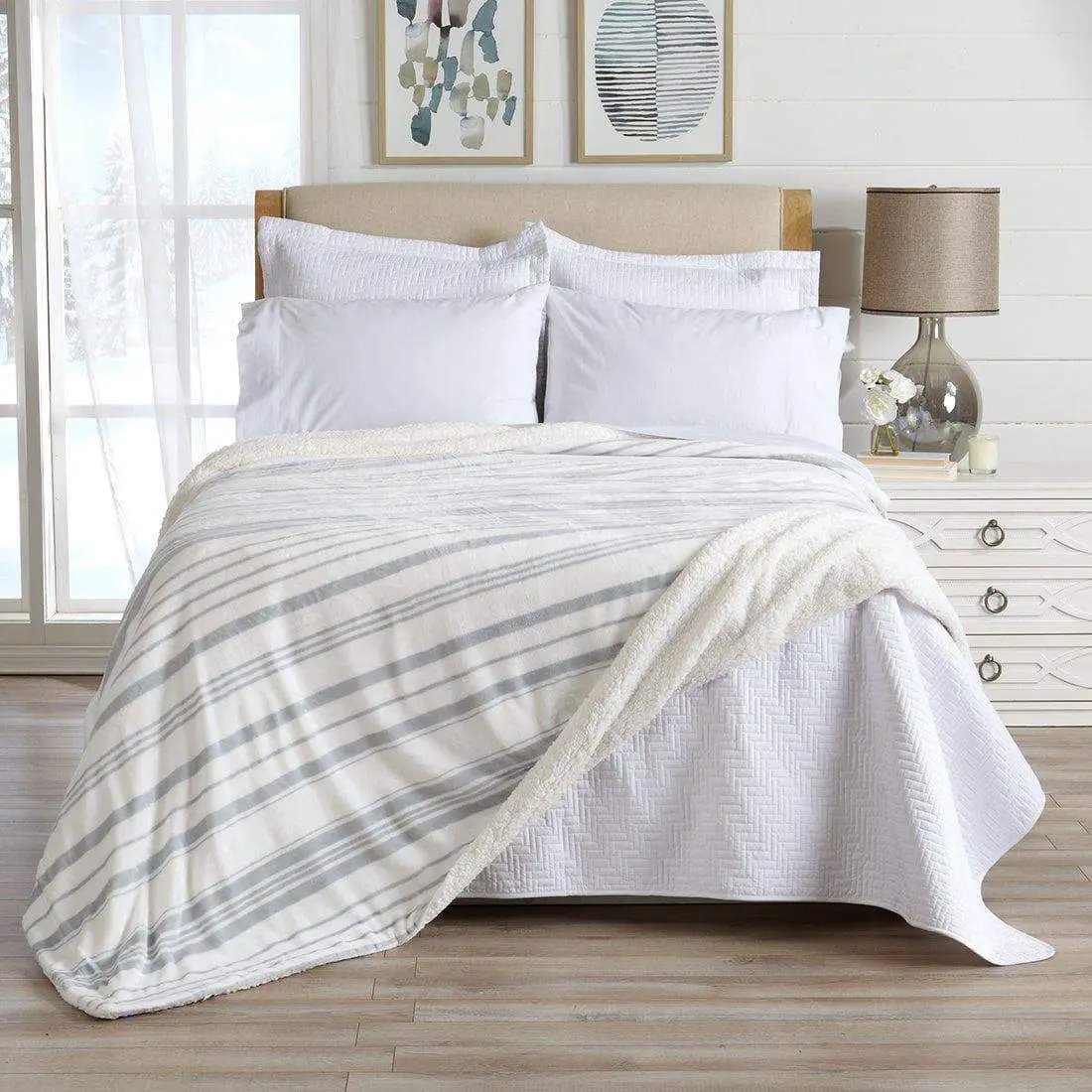 Velvet Plush Sherpa Luxury Bed Blanket - Kinsley Collection from PriceLows™