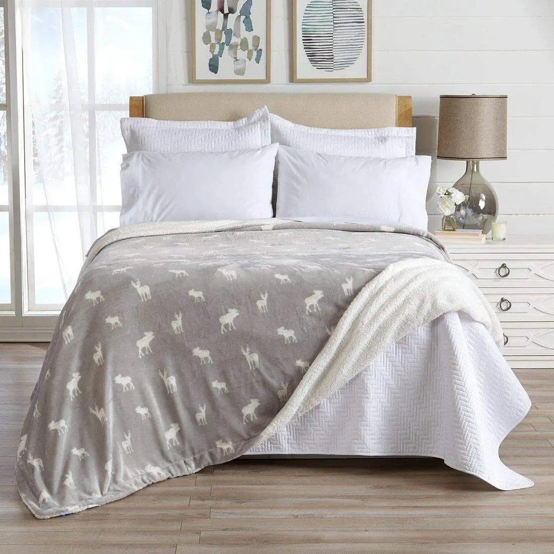 Velvet Plush Sherpa Luxury Bed Blanket - Kinsley Collection from PriceLows™