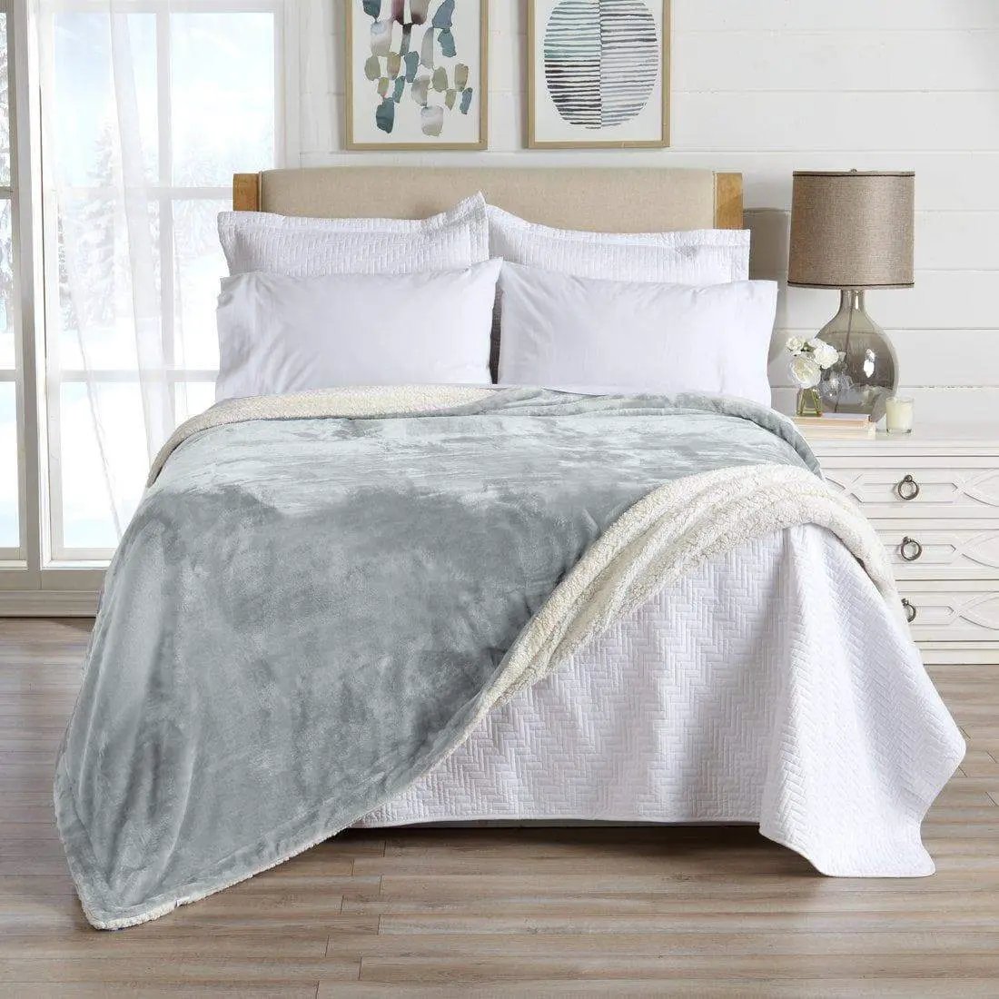 Velvet Plush Sherpa Luxury Bed Blanket - Kinsley Collection from PriceLows™