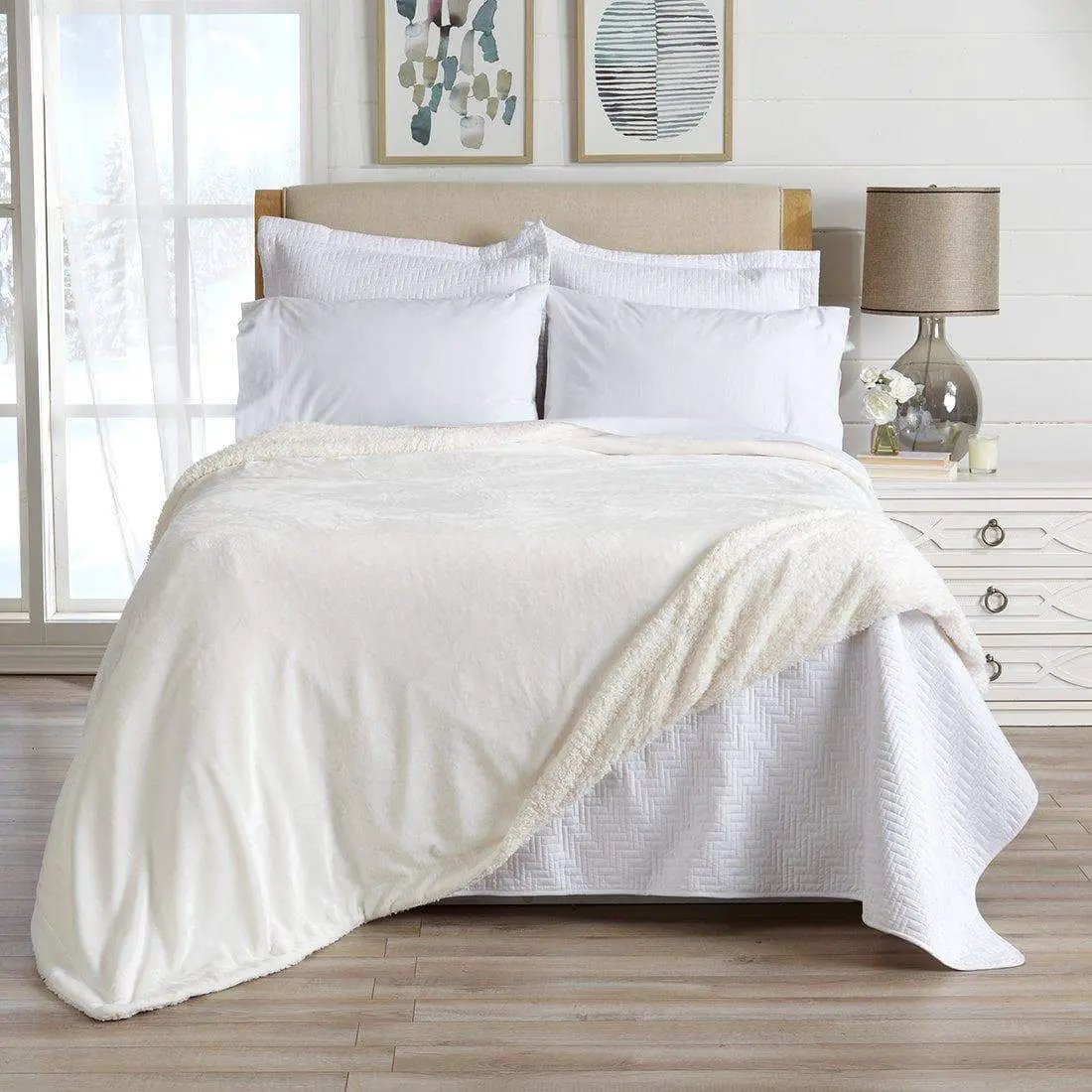 Velvet Plush Sherpa Luxury Bed Blanket - Kinsley Collection from PriceLows™