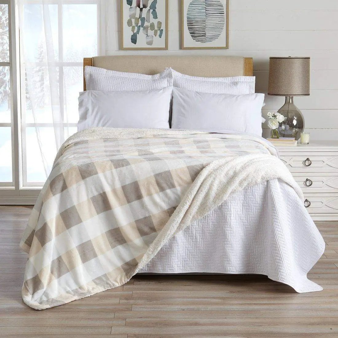 Velvet Plush Sherpa Luxury Bed Blanket - Kinsley Collection from PriceLows™