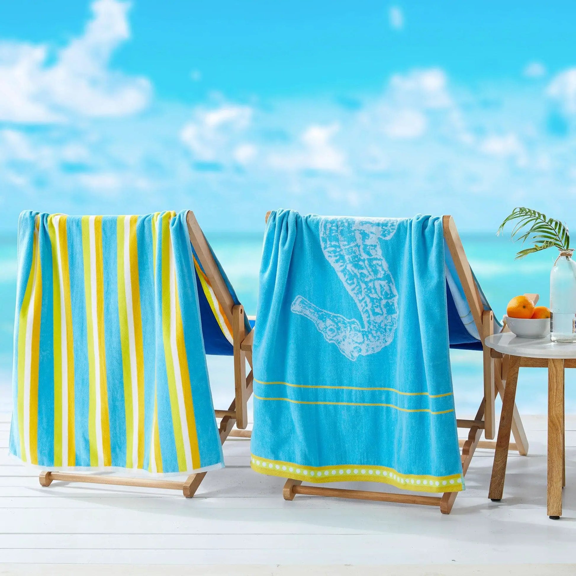 2 Pack 100% Cotton Jacquard Beach Towels - Playa Collection from PriceLows™
