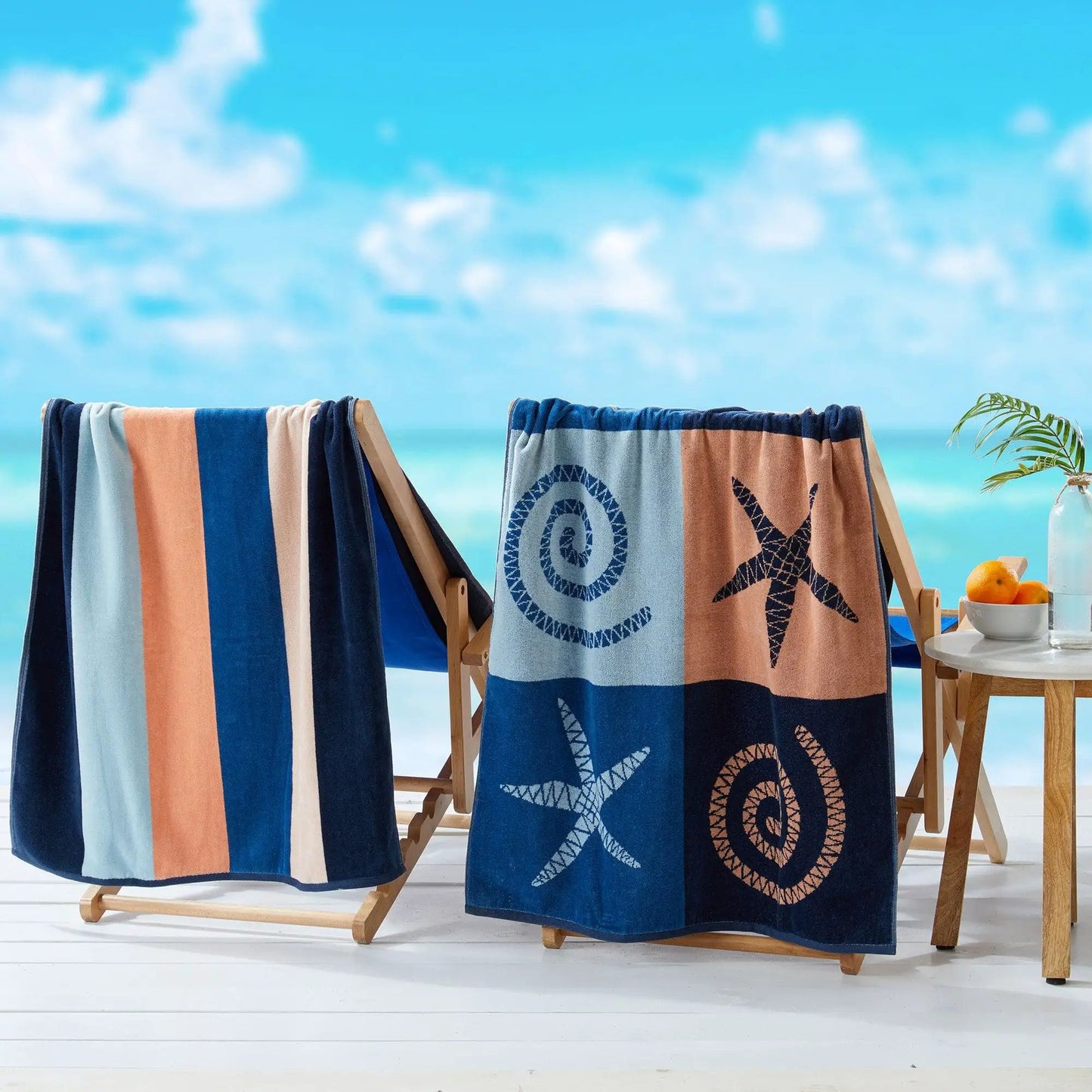 2 Pack 100% Cotton Jacquard Beach Towels - Playa Collection from PriceLows™