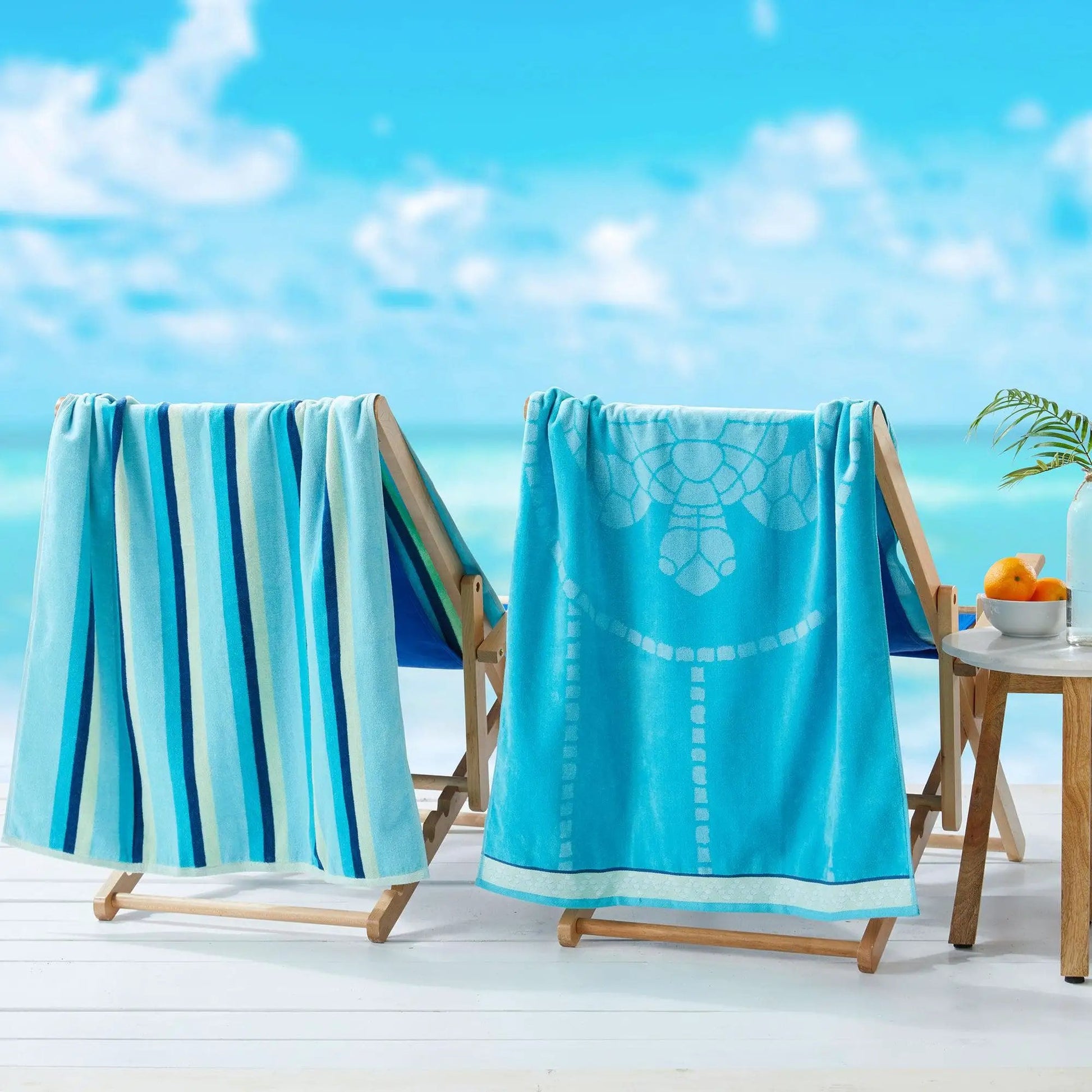 2 Pack 100% Cotton Jacquard Beach Towels - Playa Collection from PriceLows™