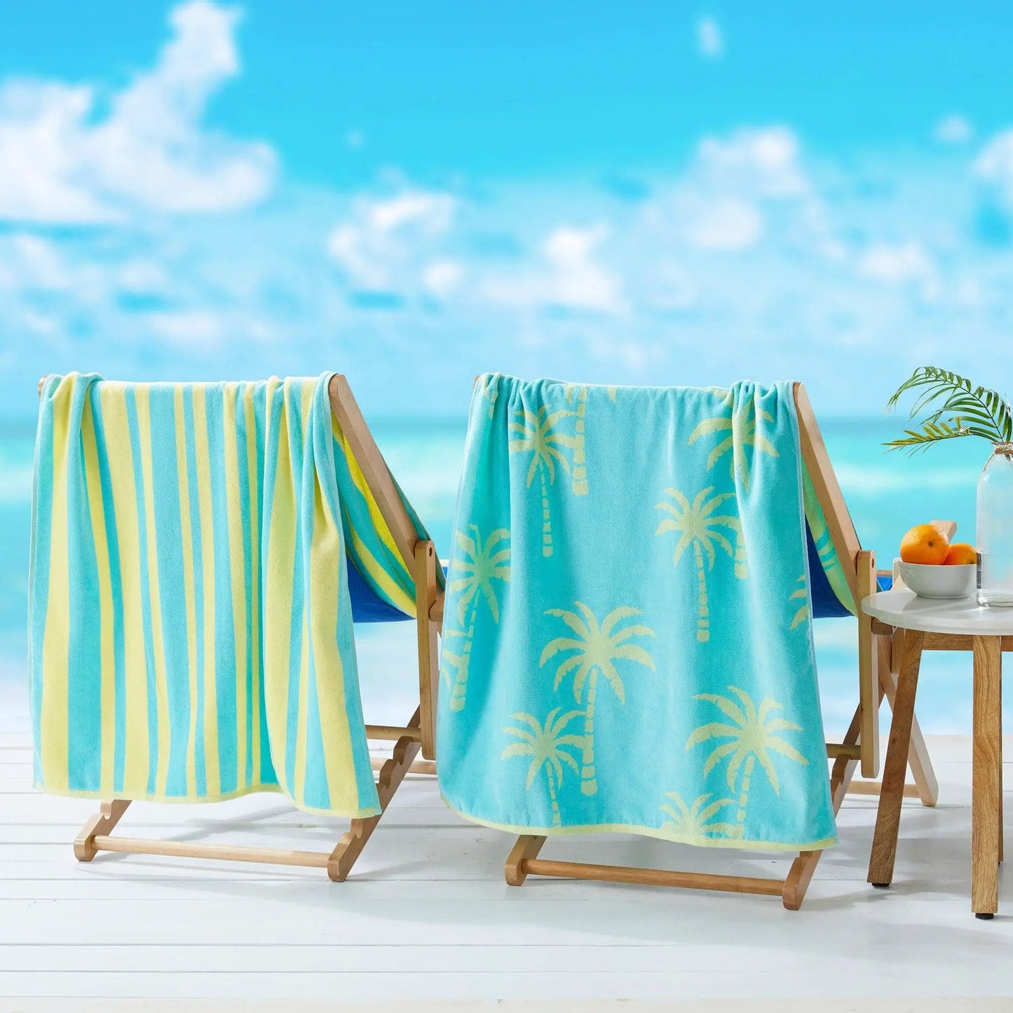 2 Pack 100% Cotton Jacquard Beach Towels - Playa Collection from PriceLows™