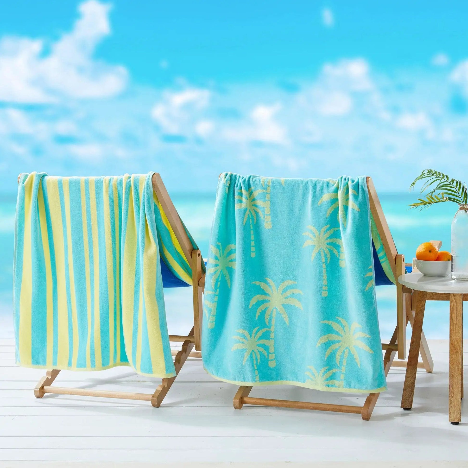 2 Pack 100% Cotton Jacquard Beach Towels - Playa Collection from PriceLows™