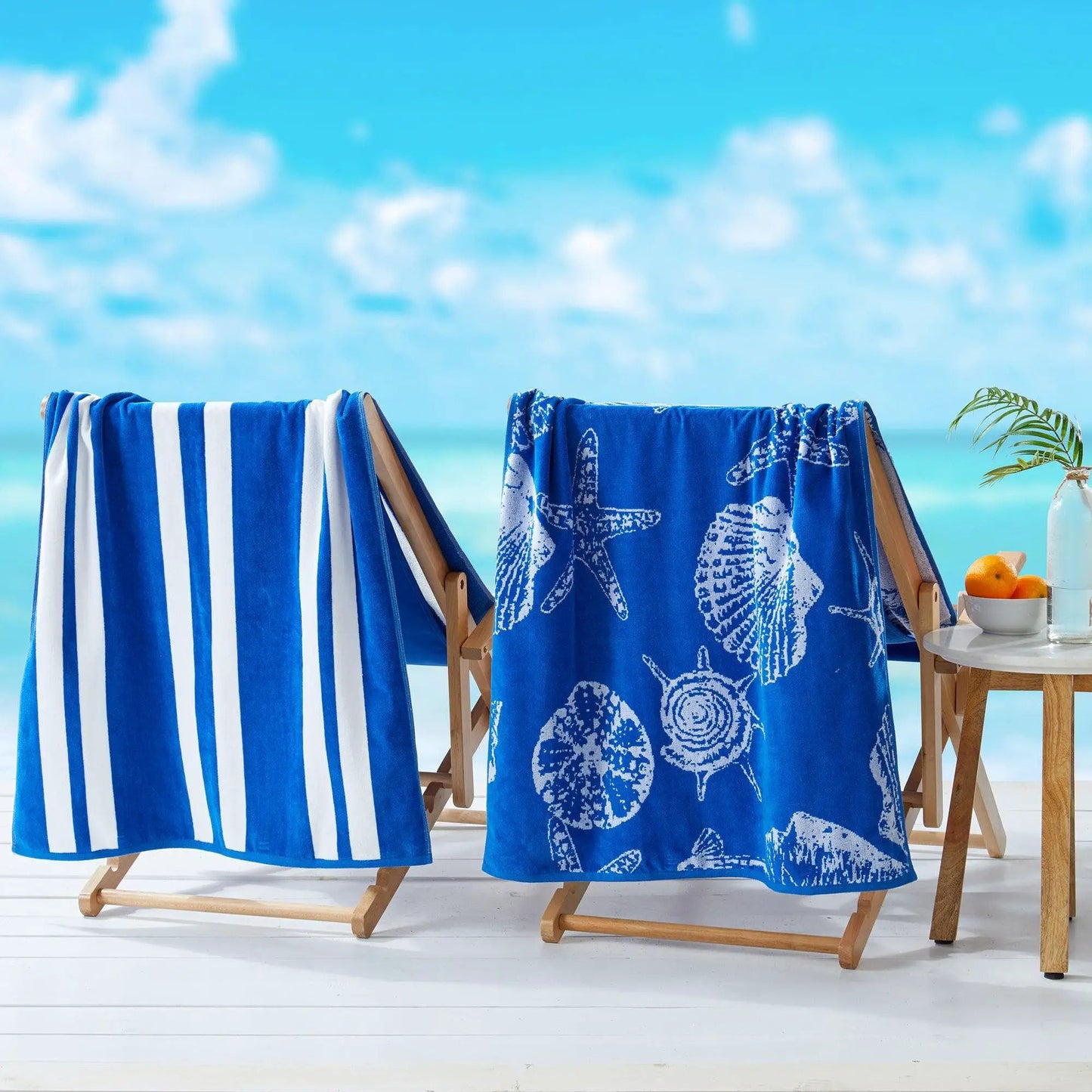 2 Pack 100% Cotton Jacquard Beach Towels - Playa Collection from PriceLows™