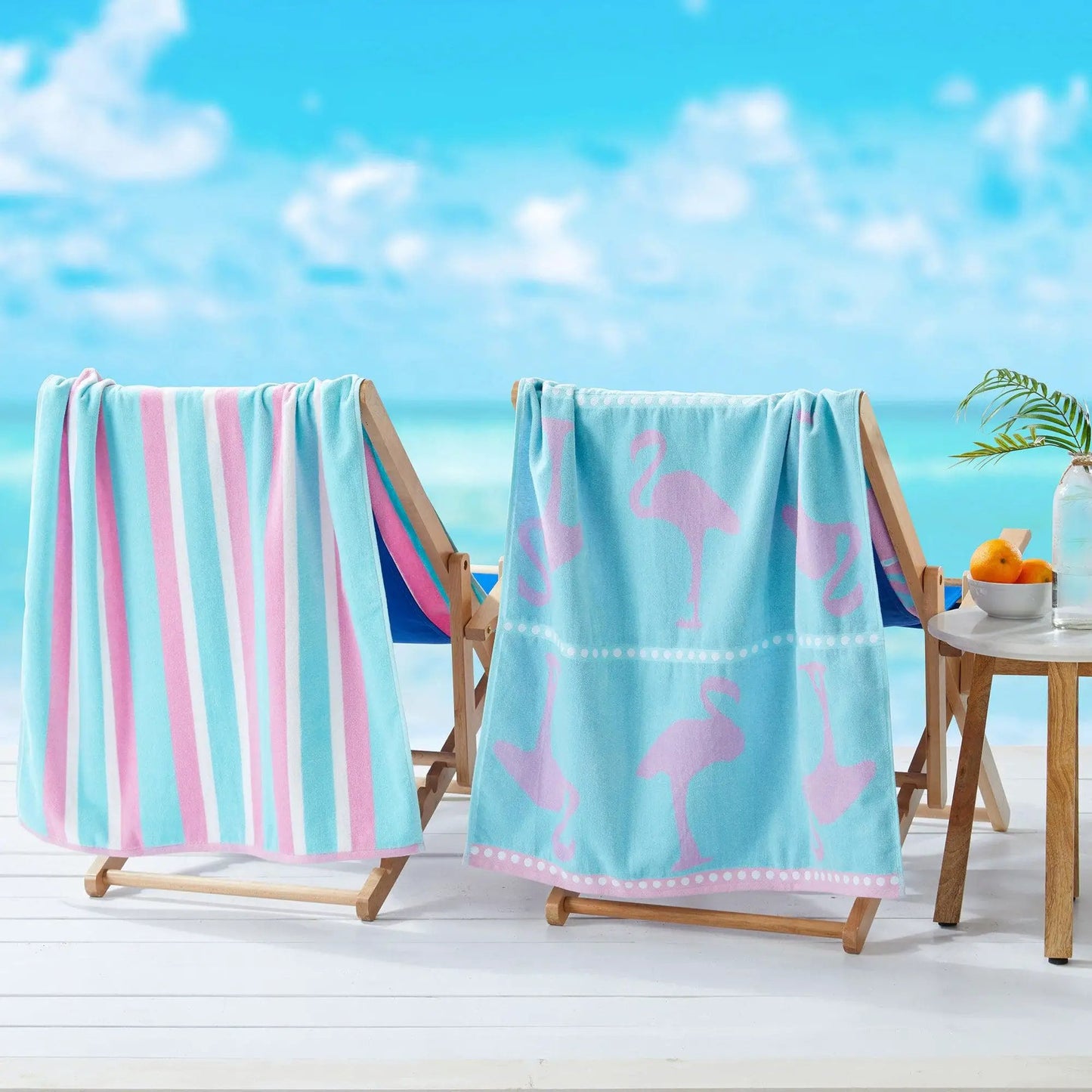 2 Pack 100% Cotton Jacquard Beach Towels - Playa Collection from PriceLows™