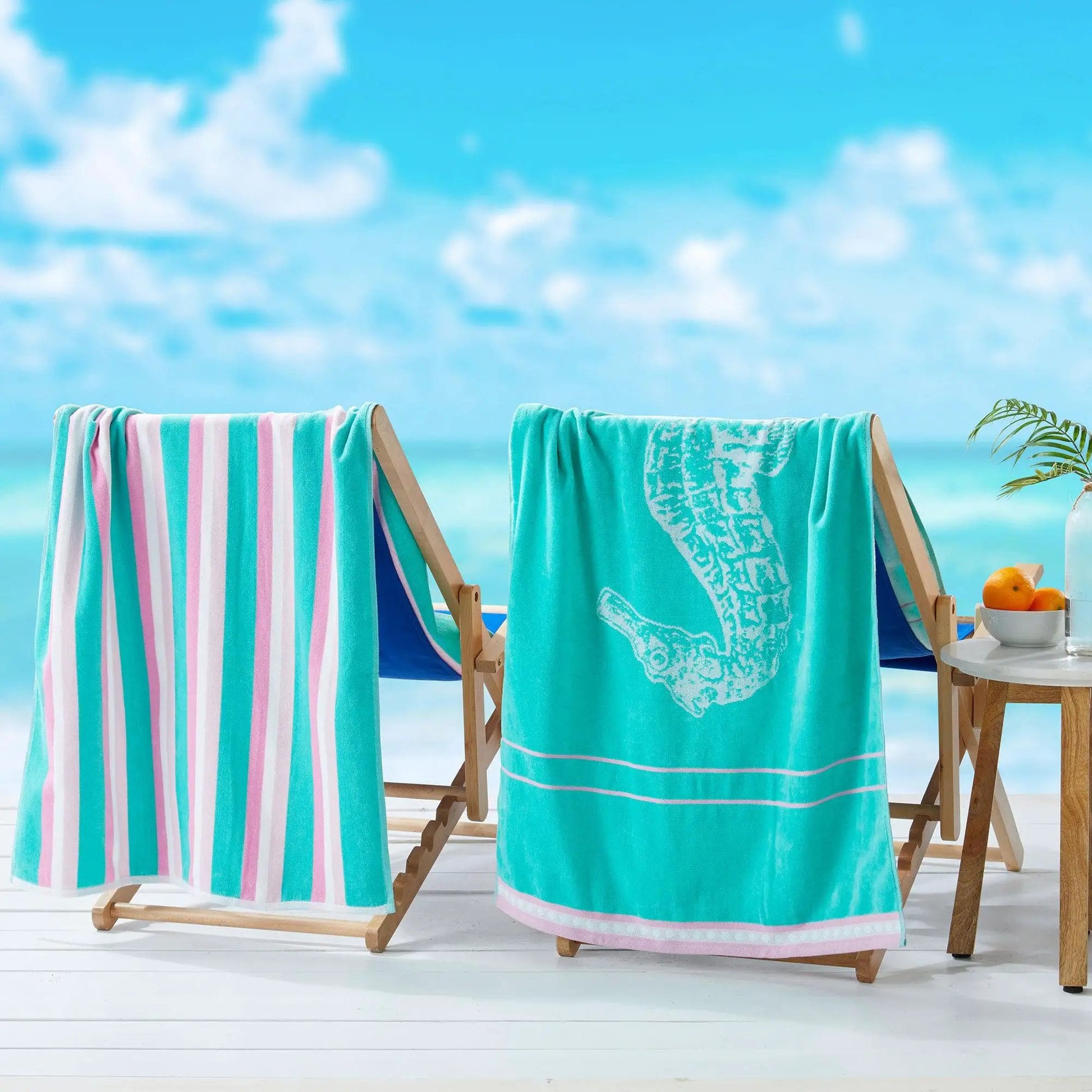 2 Pack 100% Cotton Jacquard Beach Towels - Playa Collection from PriceLows™