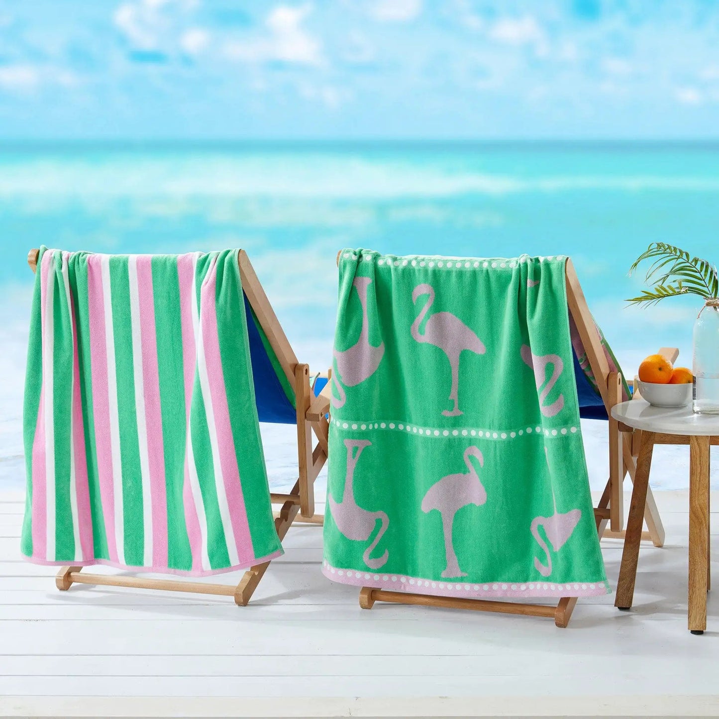 2 Pack 100% Cotton Jacquard Beach Towels - Playa Collection from PriceLows™