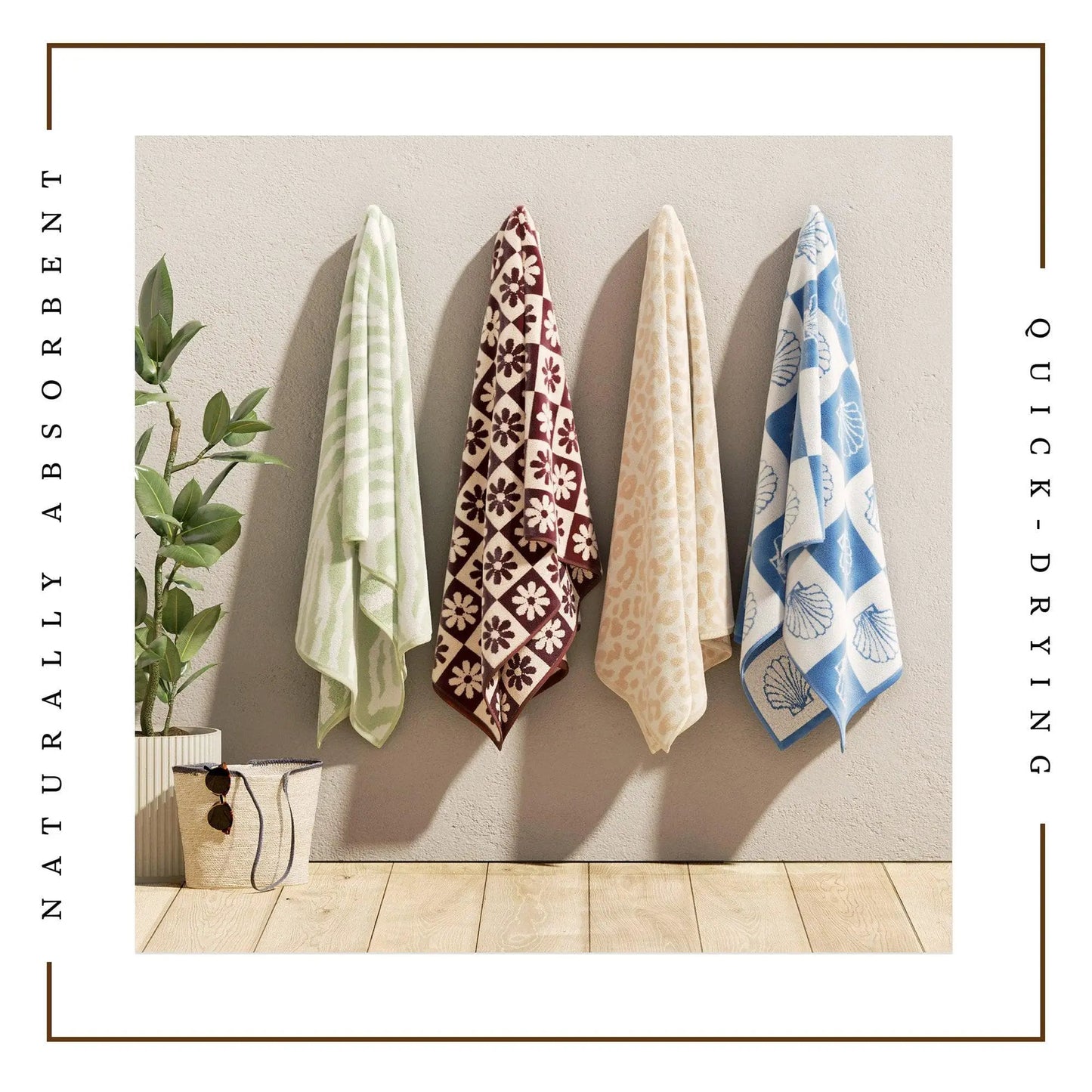 Oversized Retro Printed Beach Towel - St. Barts Collection from PriceLows™