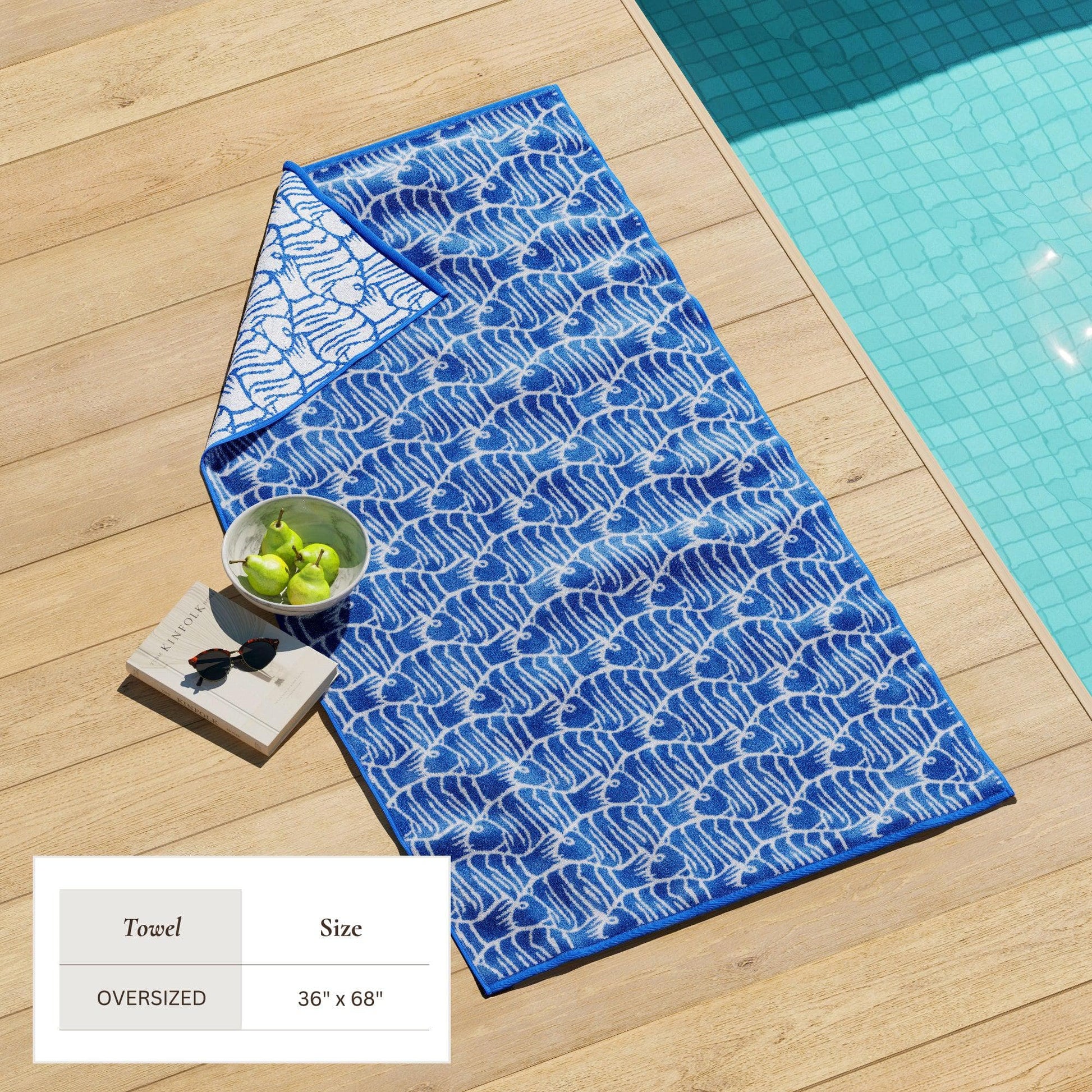 Oversized Retro Printed Beach Towel - St. Barts Collection from PriceLows™