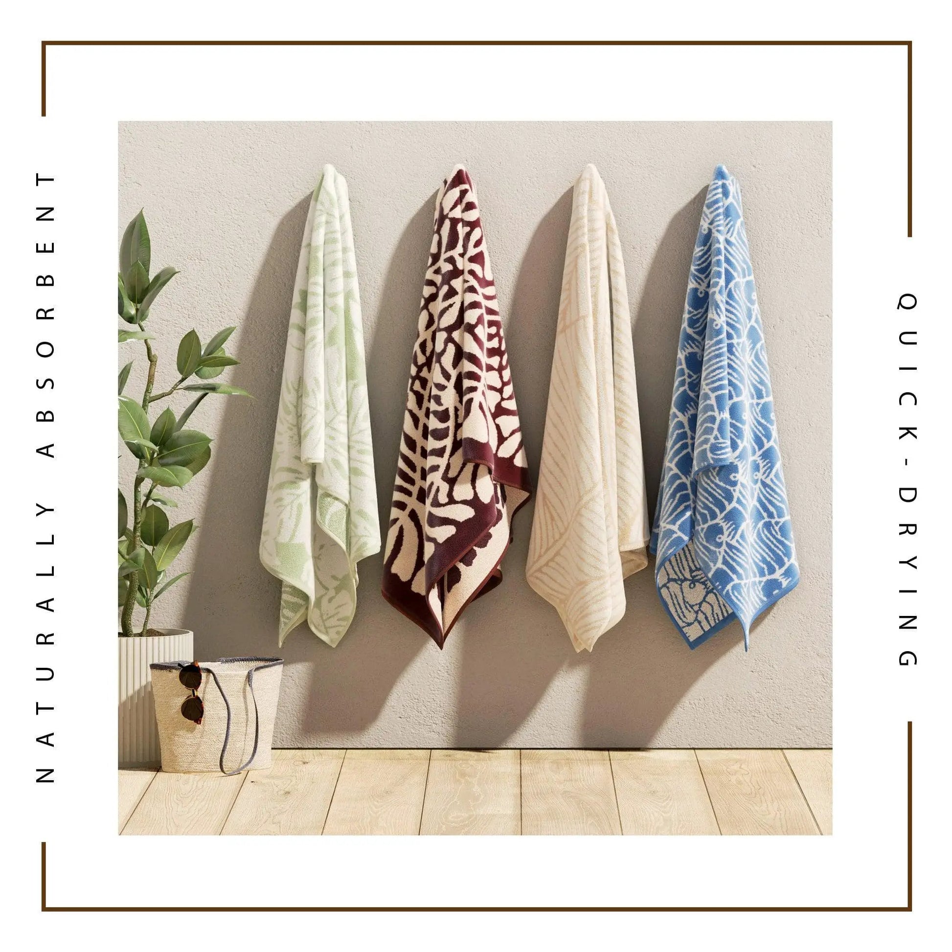 Oversized Retro Printed Beach Towel - St. Barts Collection from PriceLows™