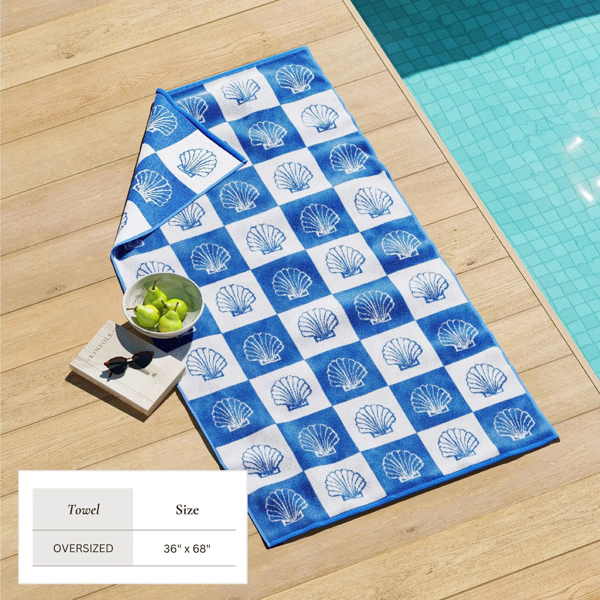 Oversized Retro Printed Beach Towel - St. Barts Collection from PriceLows™