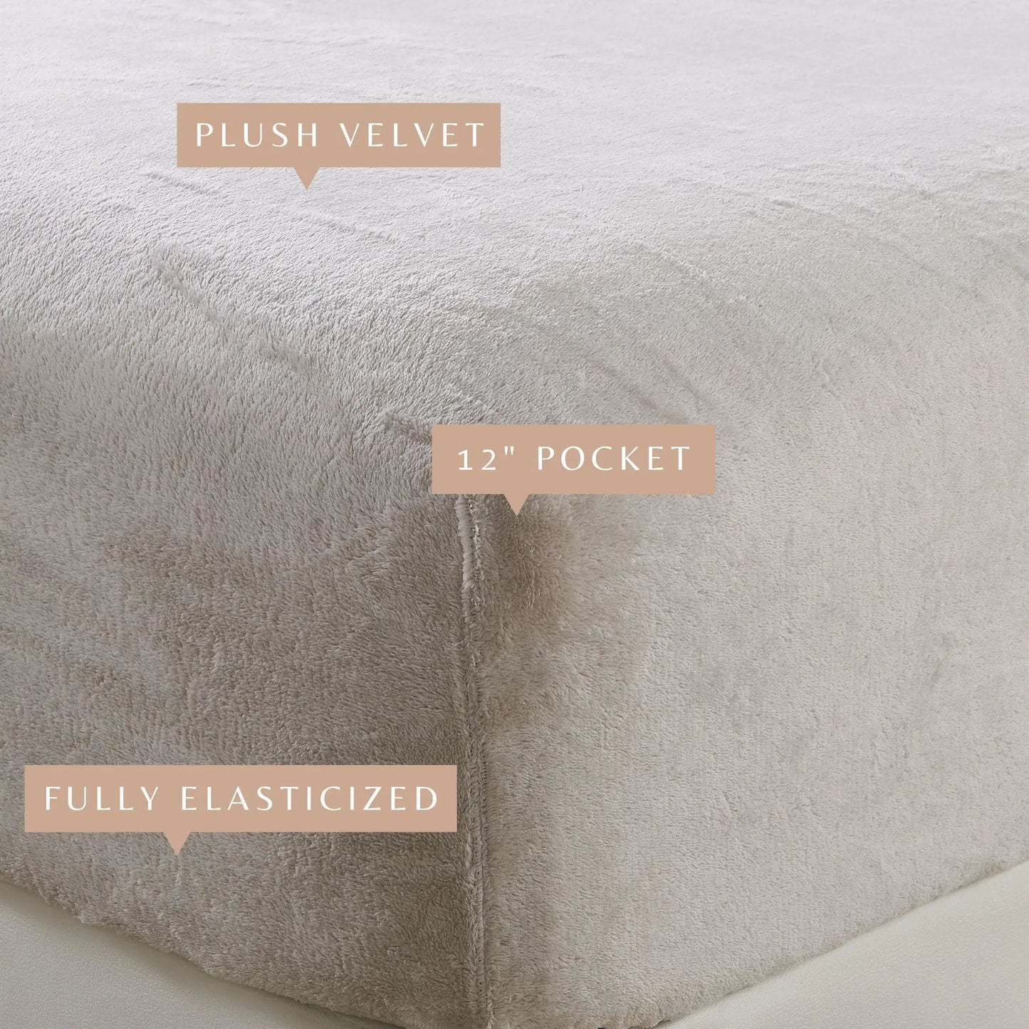 Solid Plush Fitted Sheet - Velvet Luxe Collection from PriceLows™
