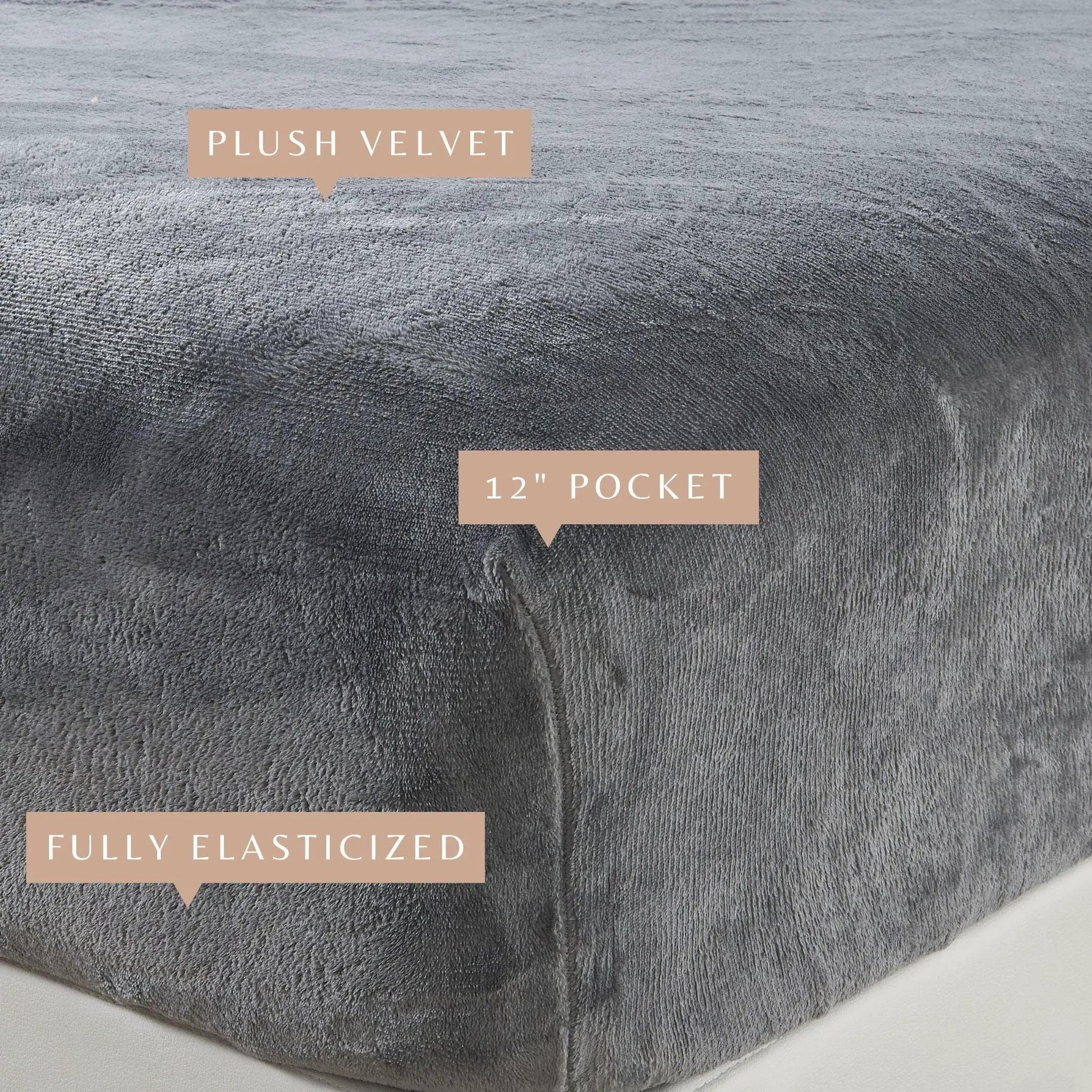 Solid Plush Fitted Sheet - Velvet Luxe Collection from PriceLows™
