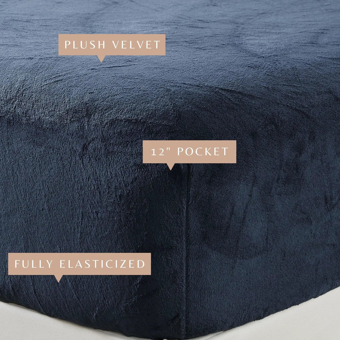 Solid Plush Fitted Sheet - Velvet Luxe Collection from PriceLows™