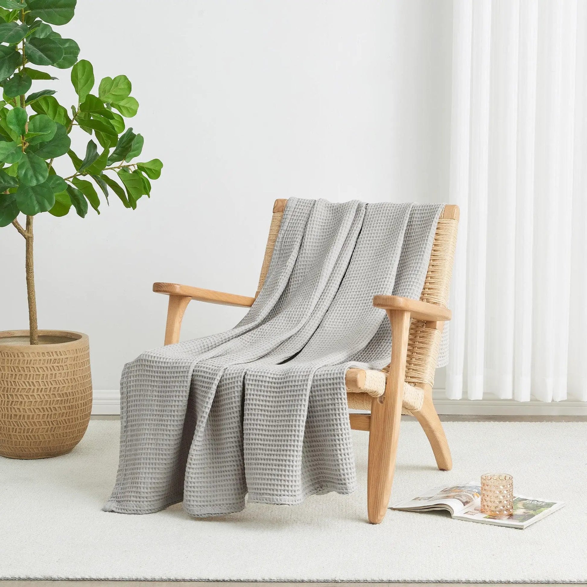 100% Cotton Waffle Weave Blanket - Mikala Collection from PriceLows™