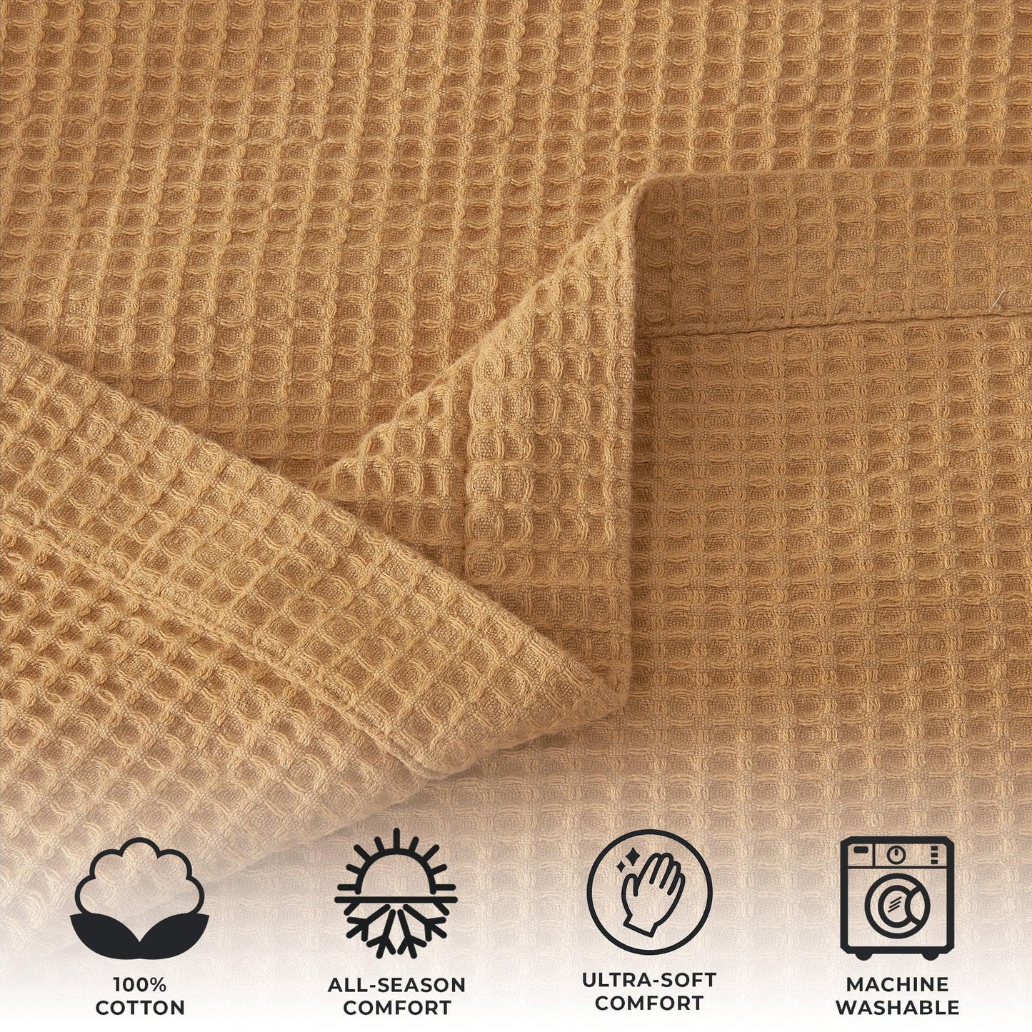 100% Cotton Waffle Weave Blanket - Mikala Collection from PriceLows™