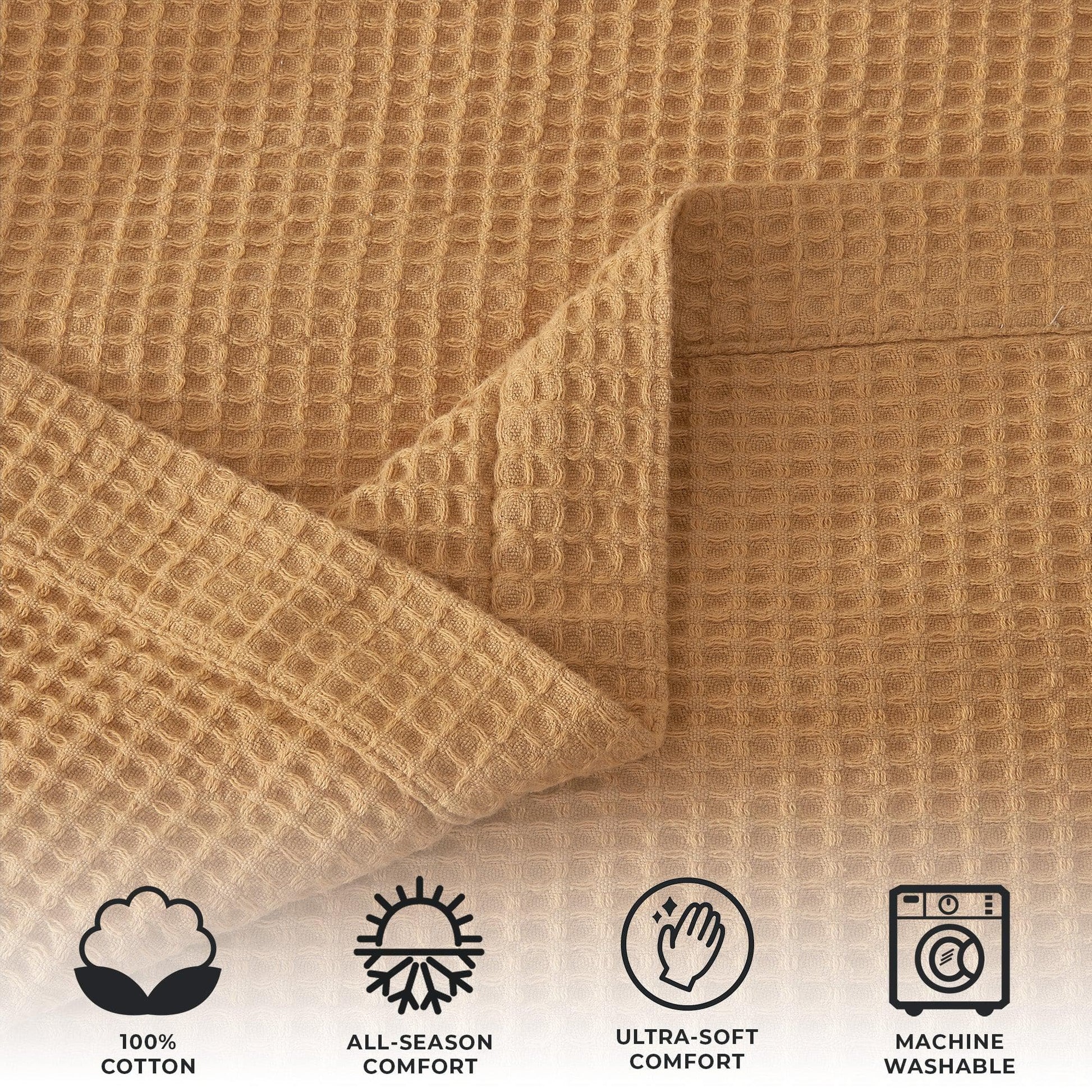 100% Cotton Waffle Weave Blanket - Mikala Collection from PriceLows™