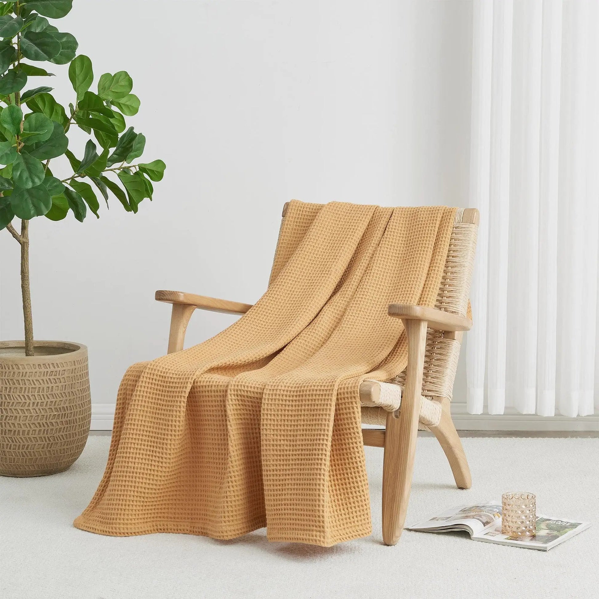 100% Cotton Waffle Weave Blanket - Mikala Collection from PriceLows™
