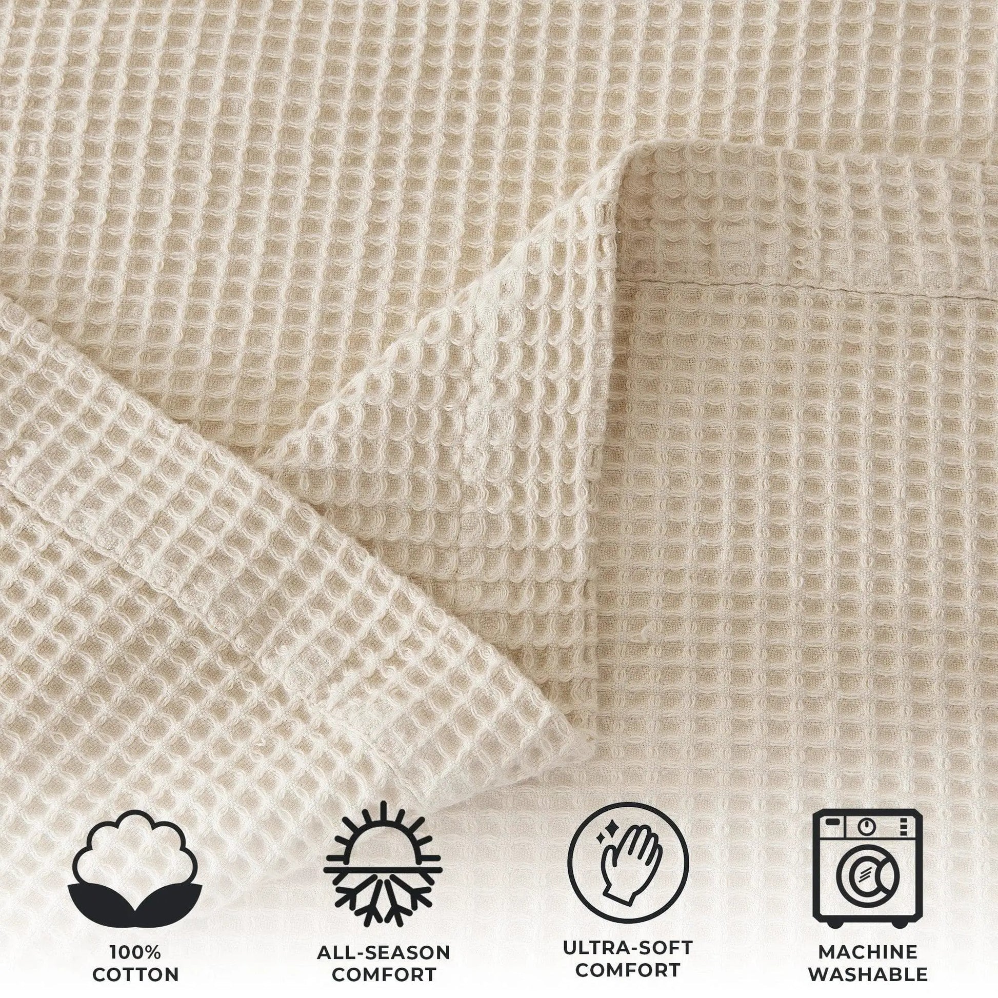 100% Cotton Waffle Weave Blanket - Mikala Collection from PriceLows™