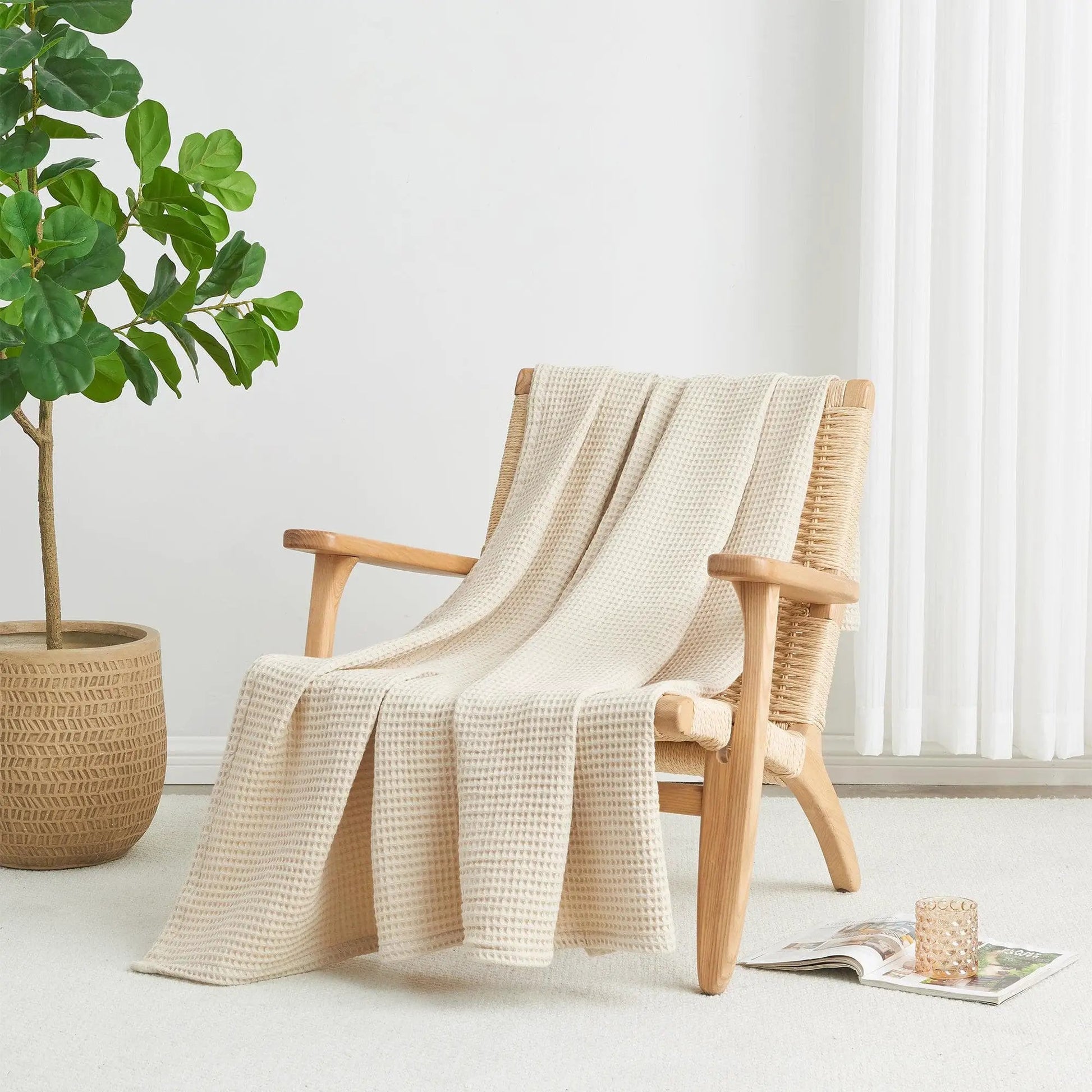 100% Cotton Waffle Weave Blanket - Mikala Collection from PriceLows™