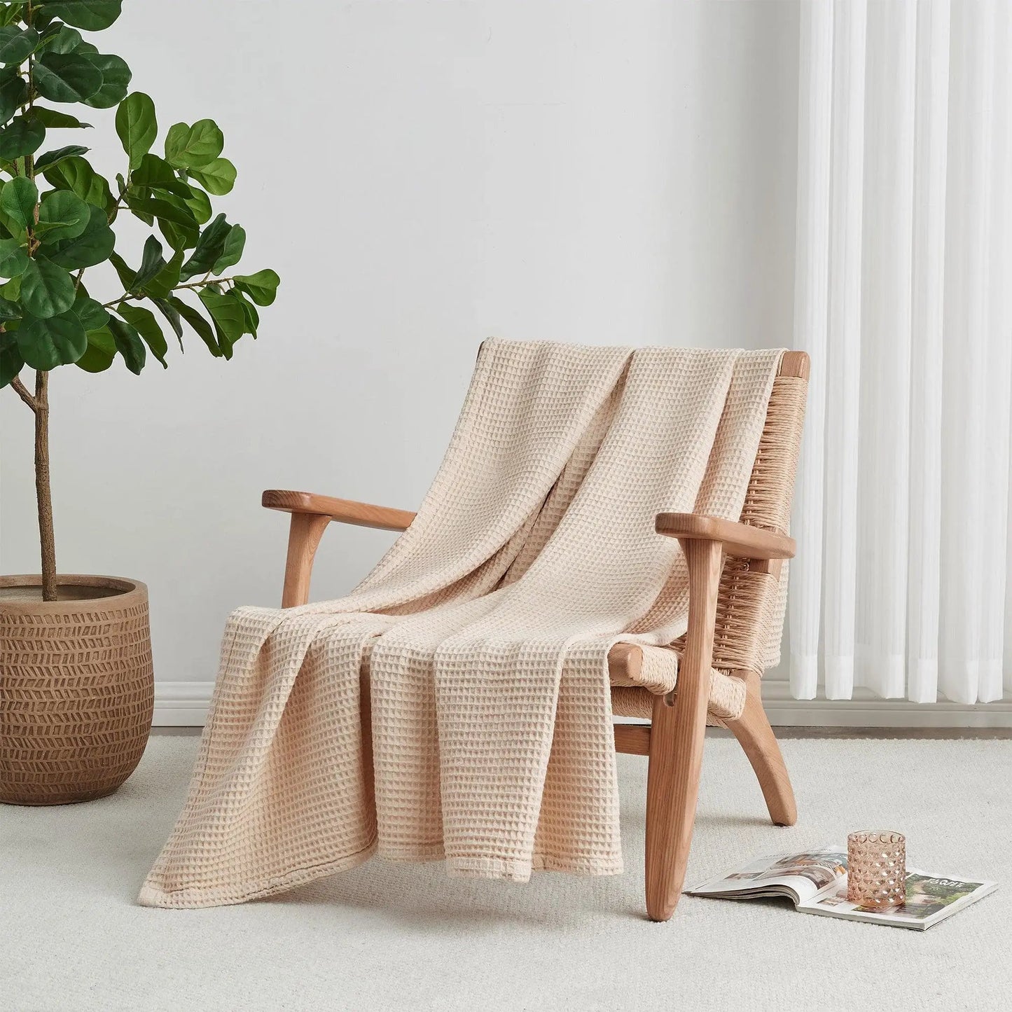 100% Cotton Waffle Weave Blanket - Mikala Collection from PriceLows™