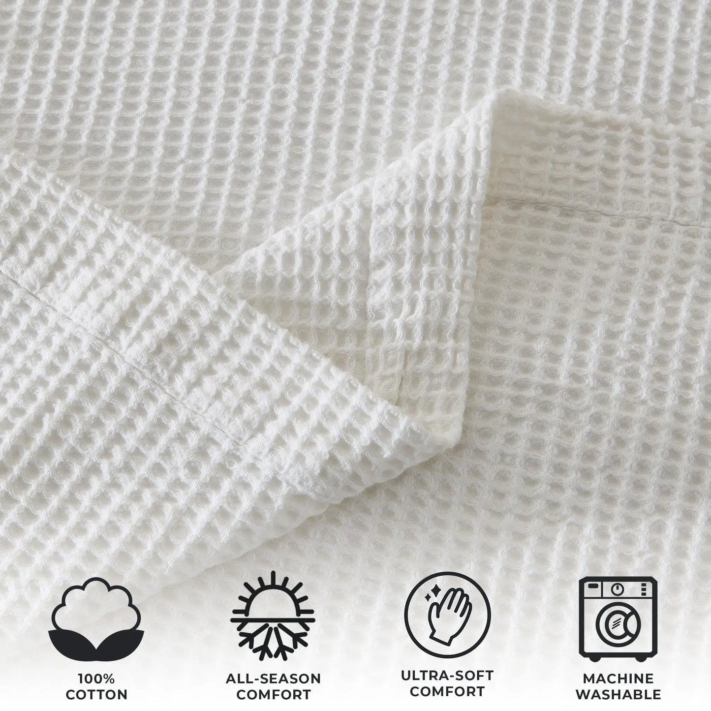 100% Cotton Waffle Weave Blanket - Mikala Collection from PriceLows™