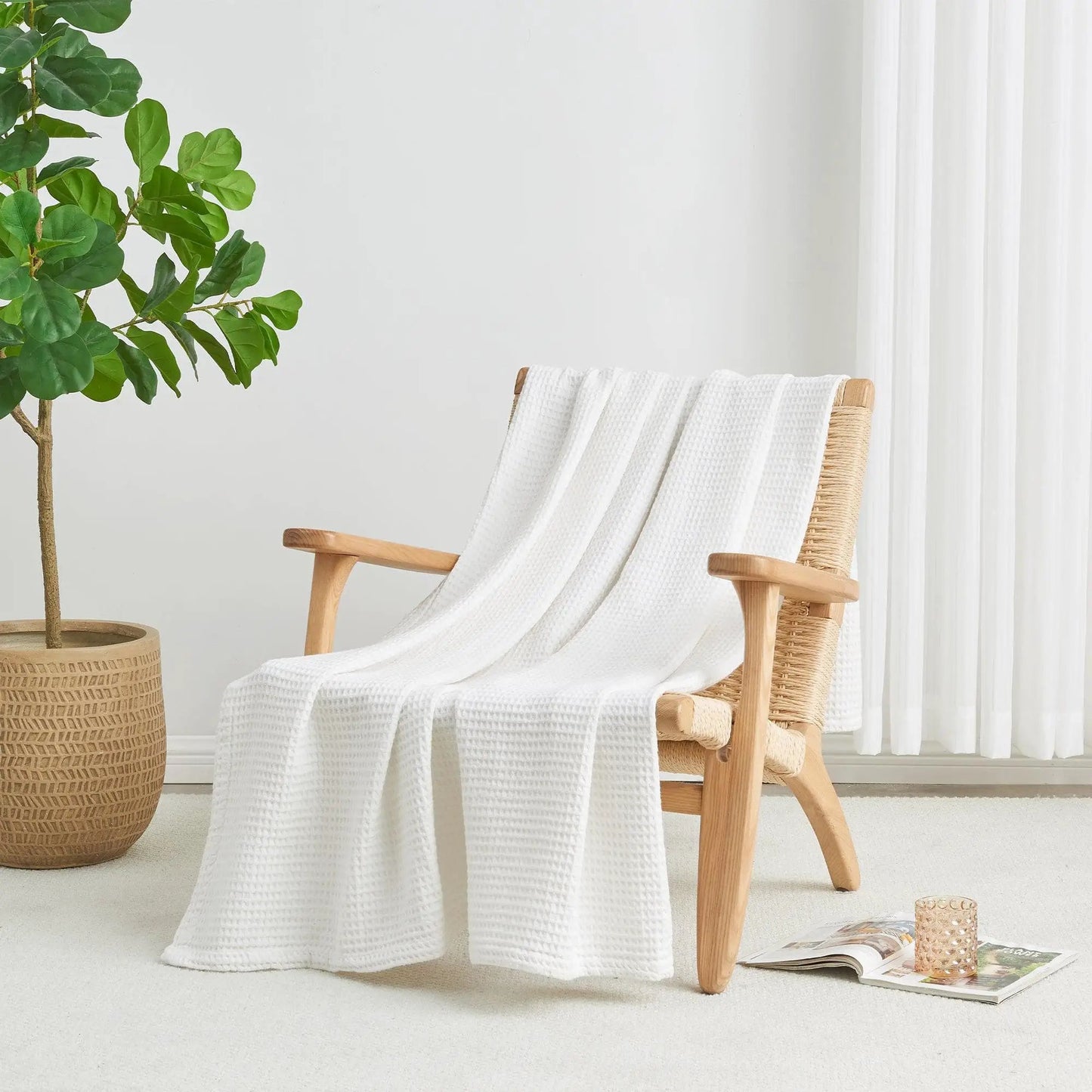 100% Cotton Waffle Weave Blanket - Mikala Collection from PriceLows™
