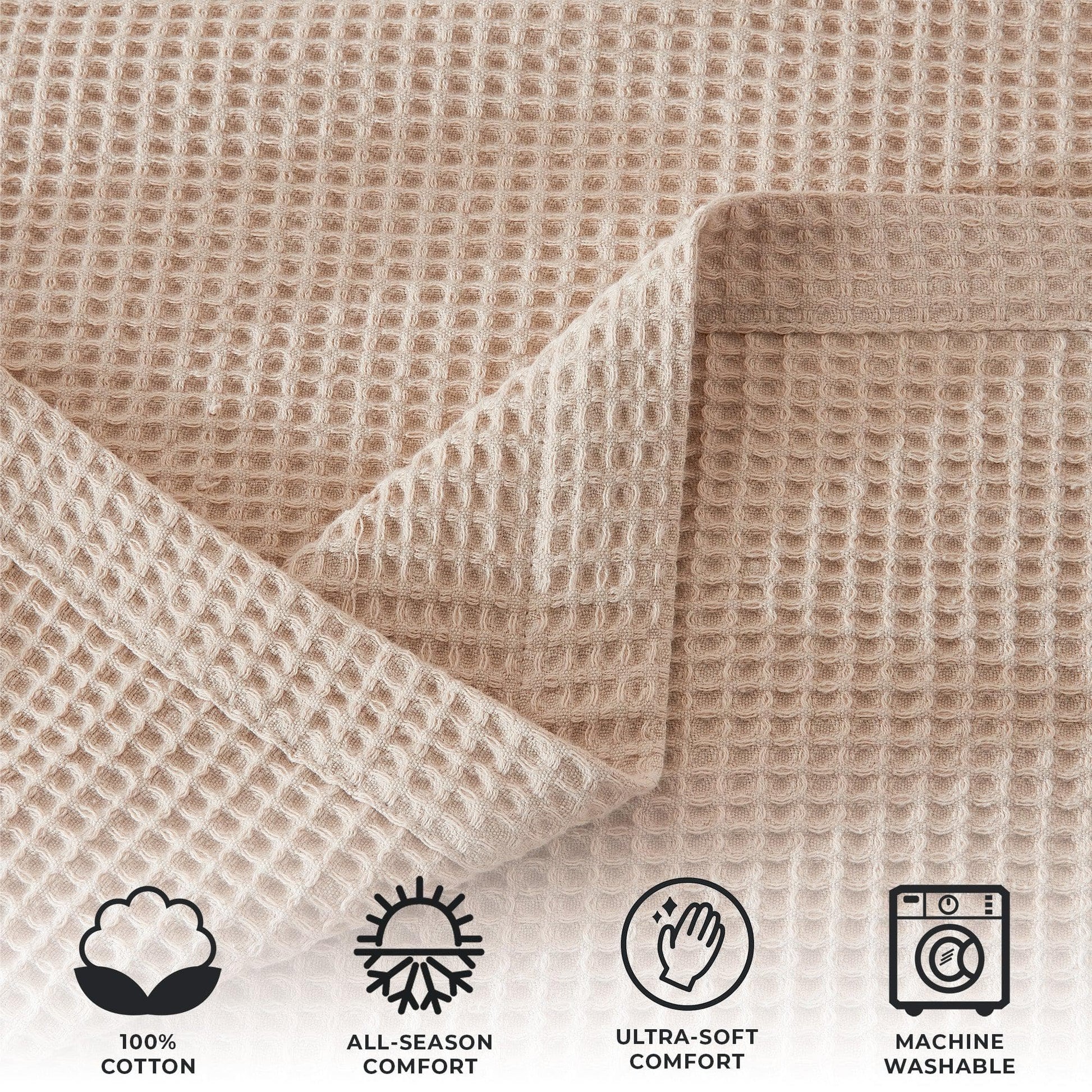 100% Cotton Waffle Weave Blanket - Mikala Collection from PriceLows™