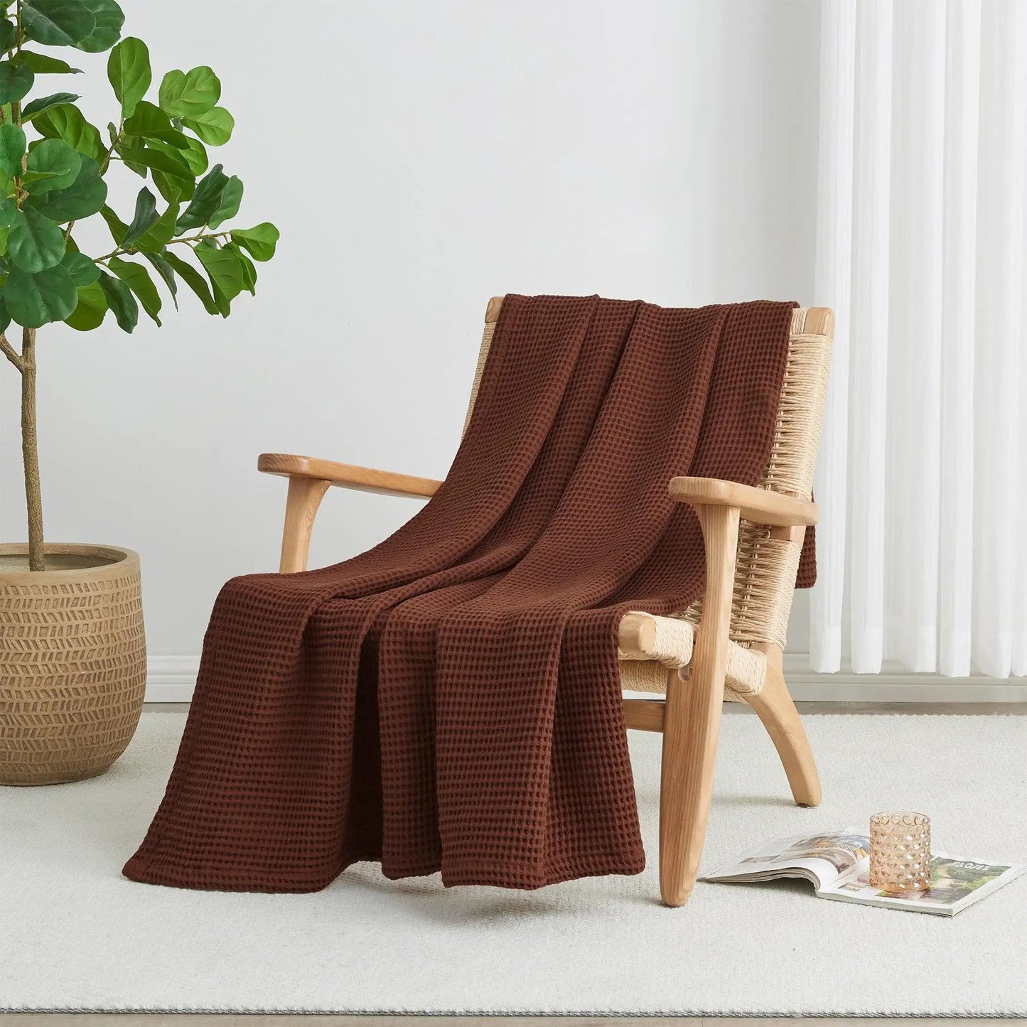 100% Cotton Waffle Weave Blanket - Mikala Collection from PriceLows™