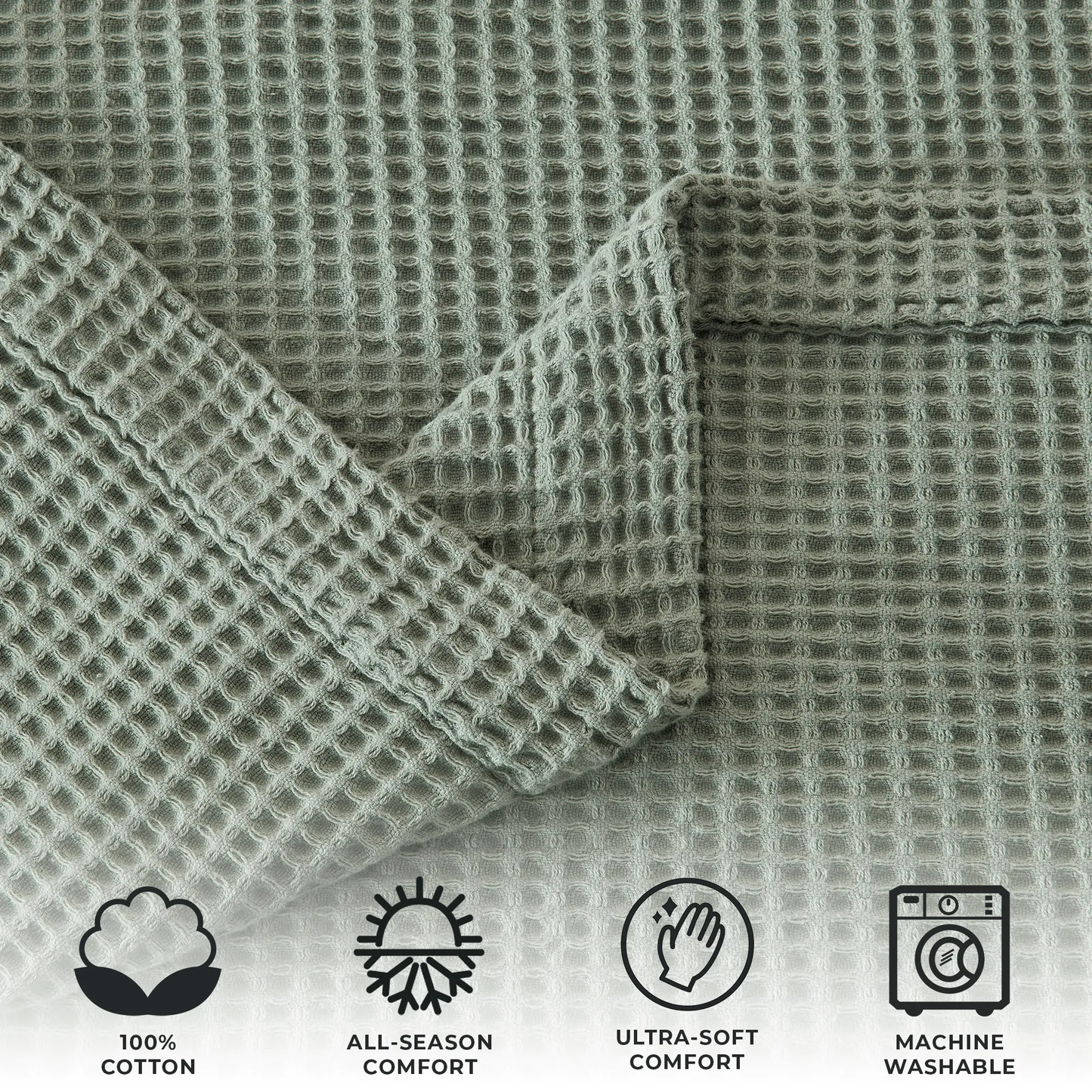 100% Cotton Waffle Weave Blanket - Mikala Collection from PriceLows™