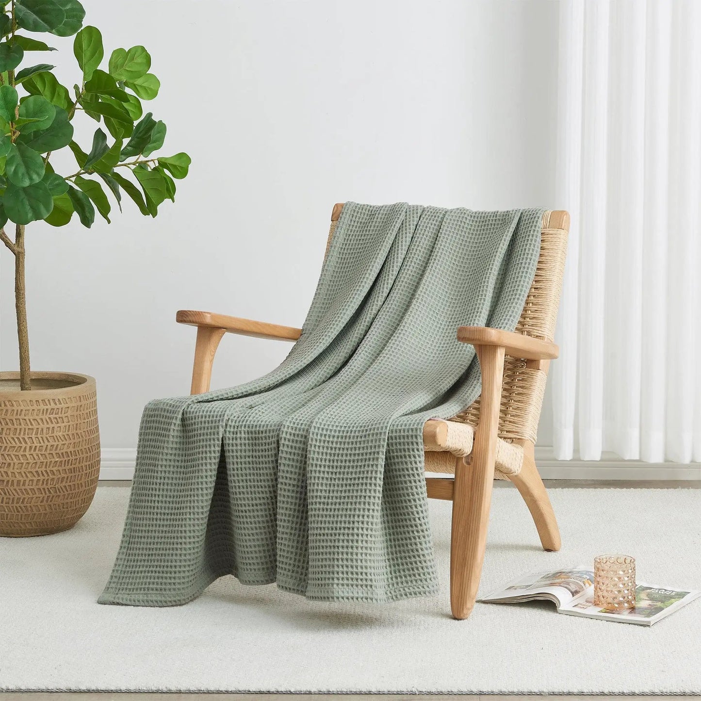 100% Cotton Waffle Weave Blanket - Mikala Collection from PriceLows™