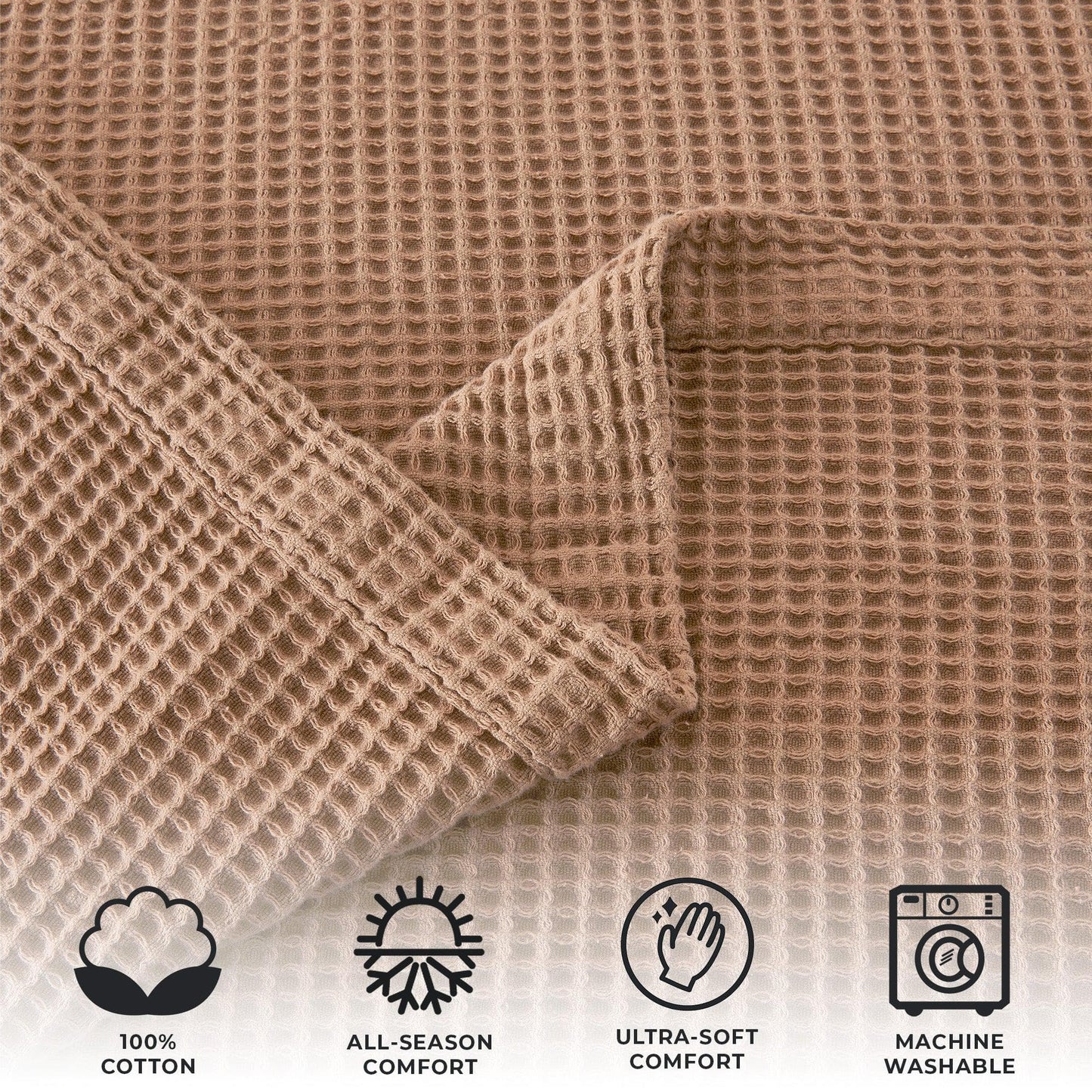 100% Cotton Waffle Weave Blanket - Mikala Collection from PriceLows™