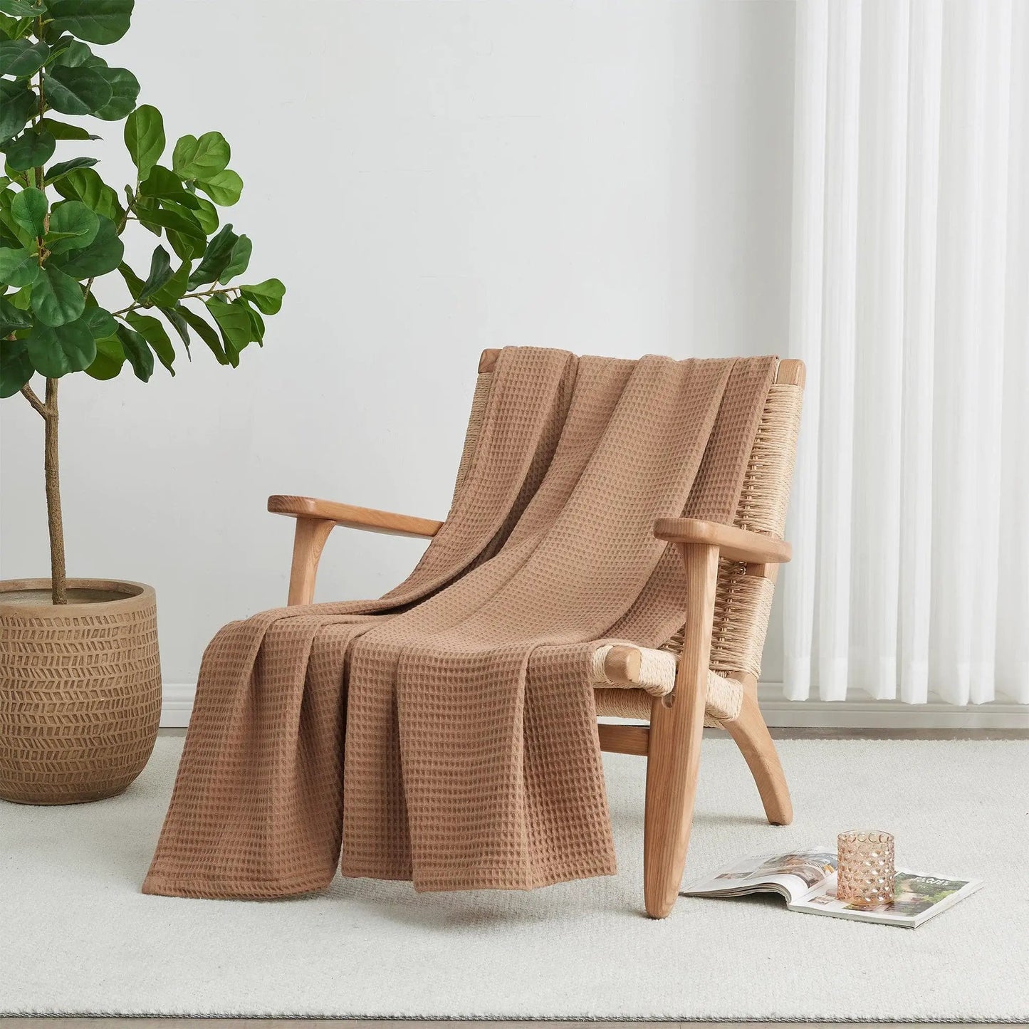 100% Cotton Waffle Weave Blanket - Mikala Collection from PriceLows™