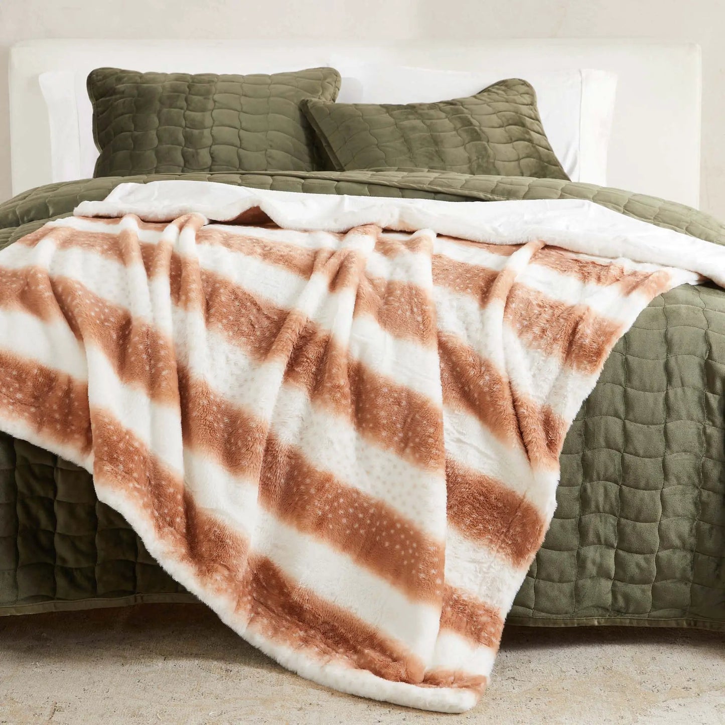Faux Fur Printed Throw Blanket - Aaliyah Collection from PriceLows™