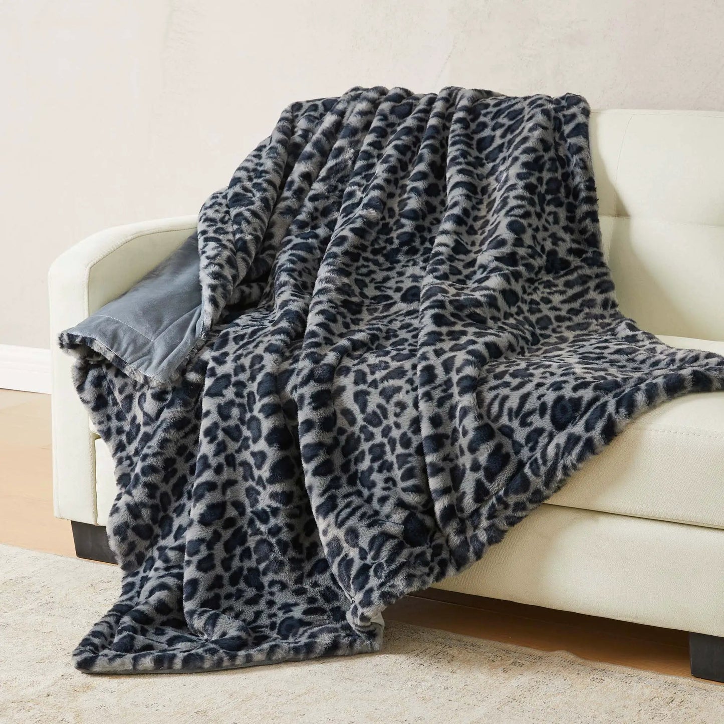 Faux Fur Printed Throw Blanket - Aaliyah Collection from PriceLows™