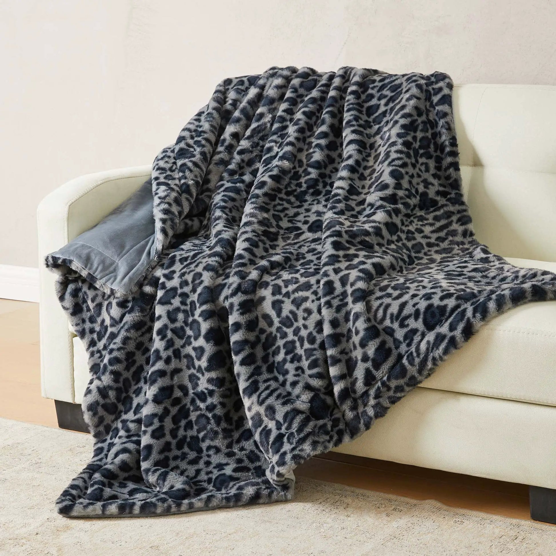 Faux Fur Printed Throw Blanket - Aaliyah Collection from PriceLows™
