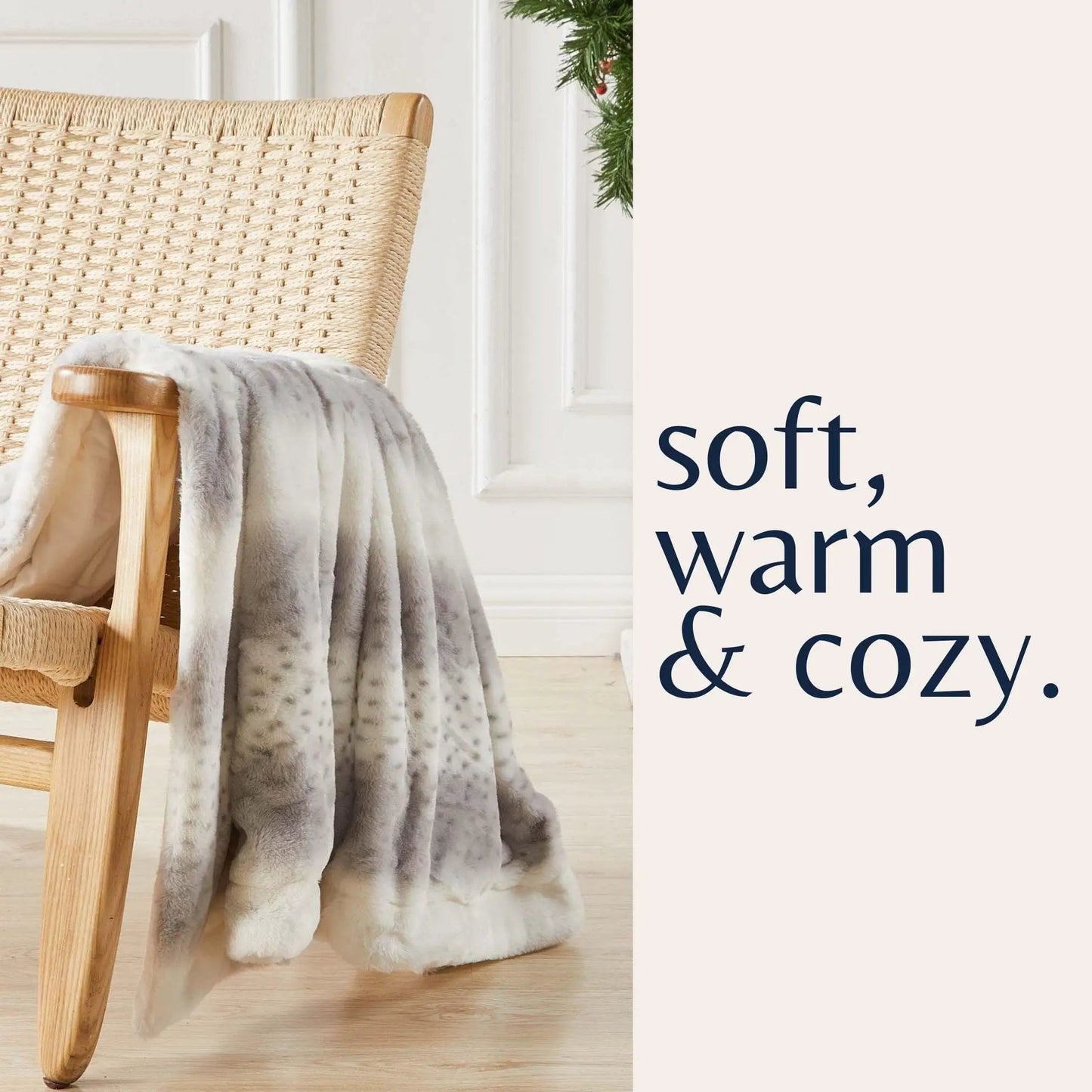 Faux Fur Printed Throw Blanket - Aaliyah Collection from PriceLows™