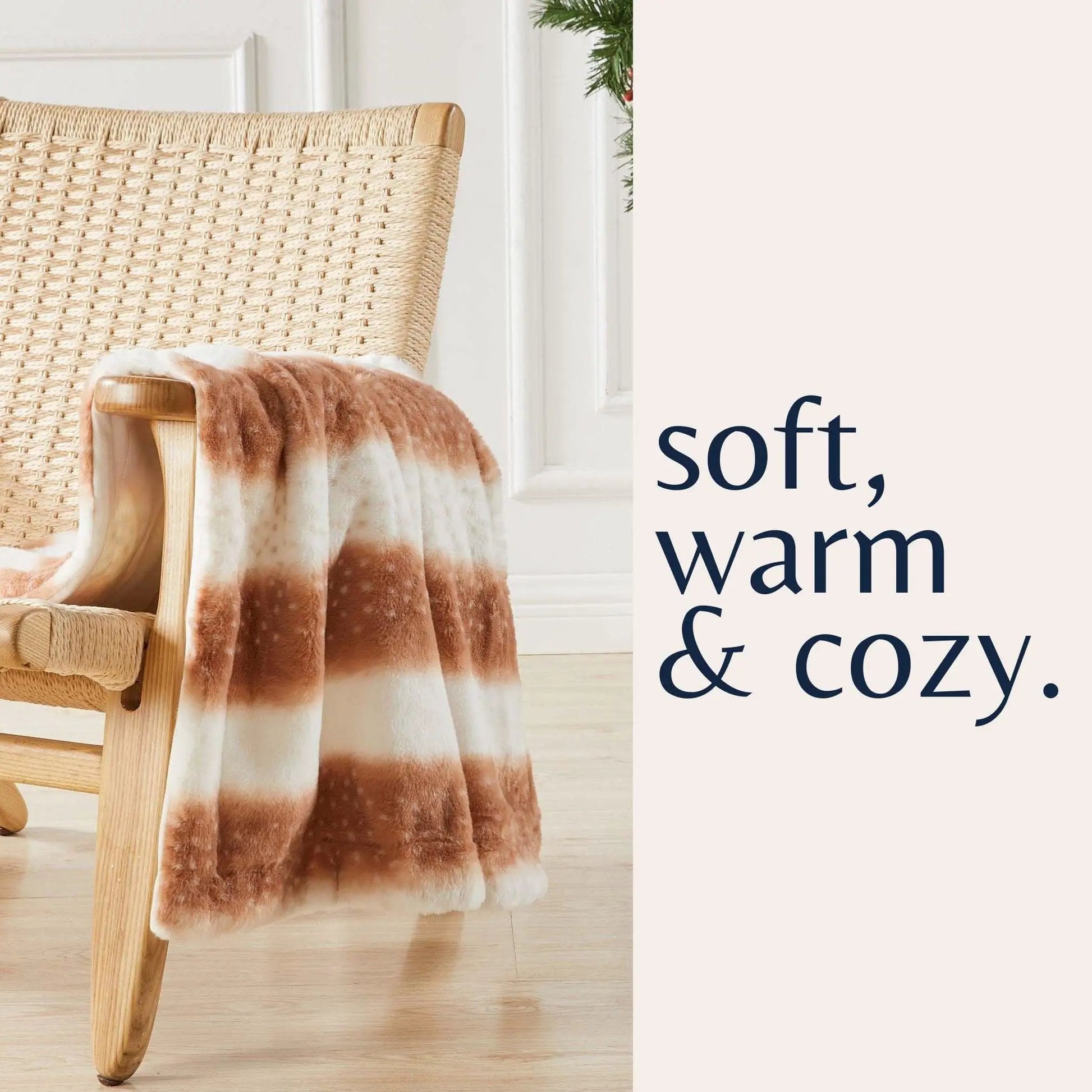 Faux Fur Printed Throw Blanket - Aaliyah Collection from PriceLows™