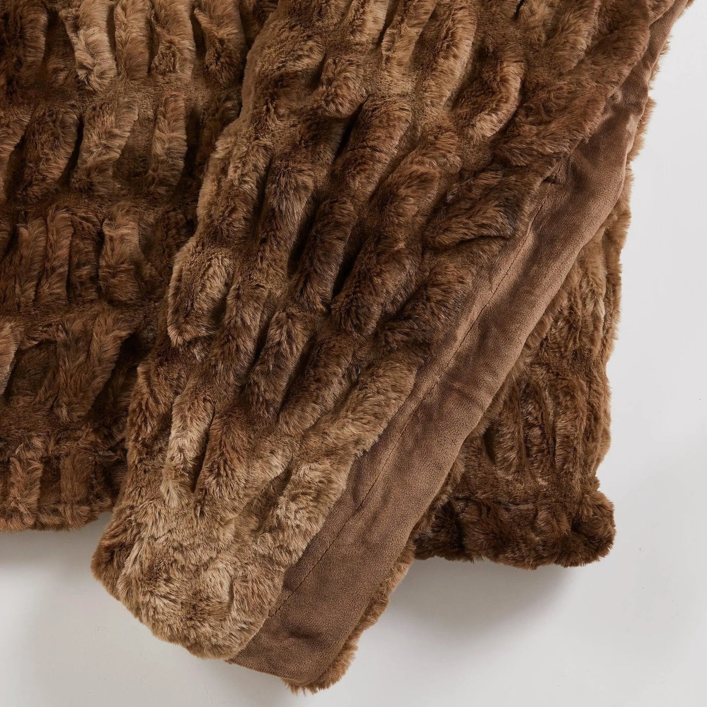 Ruched Faux Fur Throw Blanket - Alondra Collection from PriceLows™