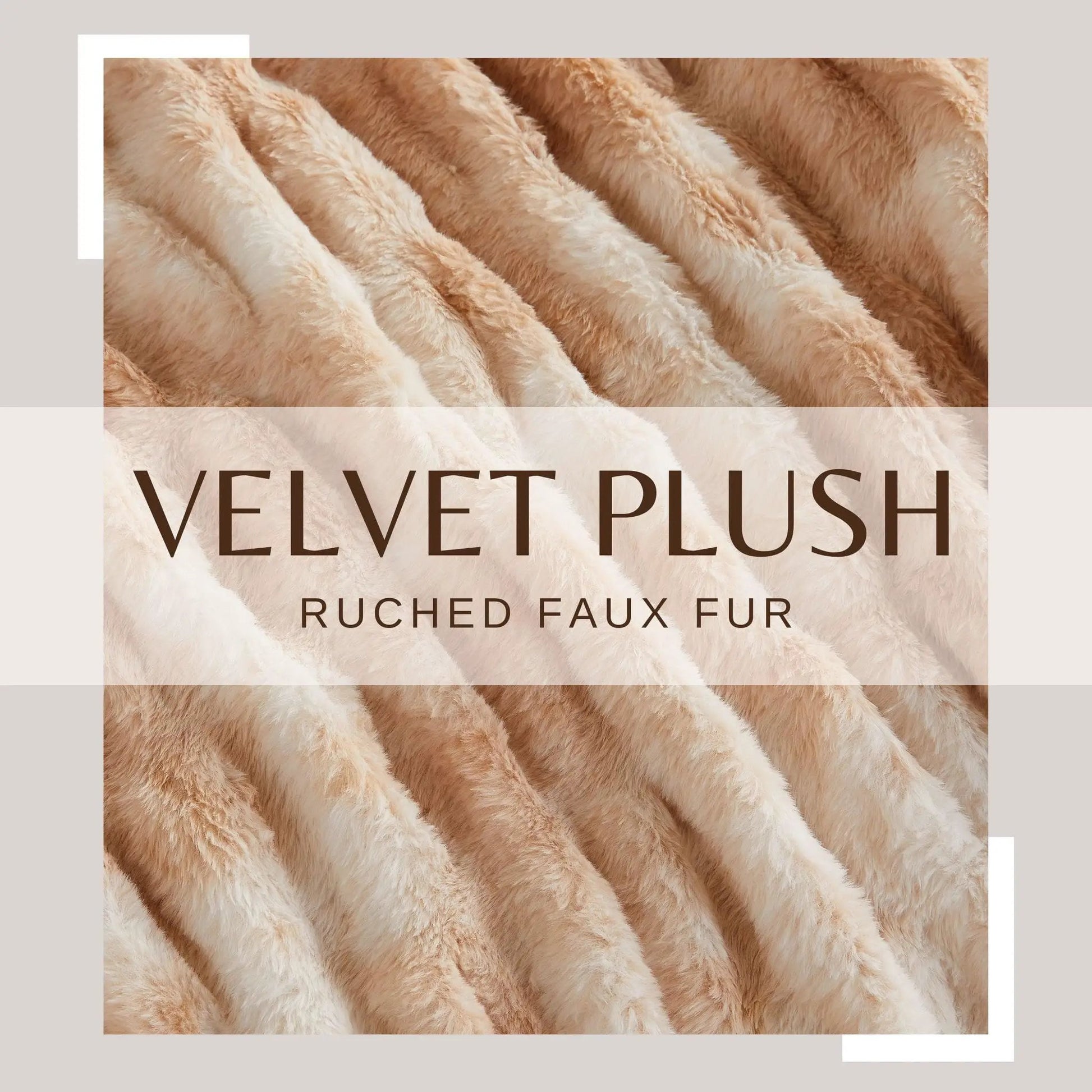 Ruched Faux Fur Throw Blanket - Alondra Collection from PriceLows™