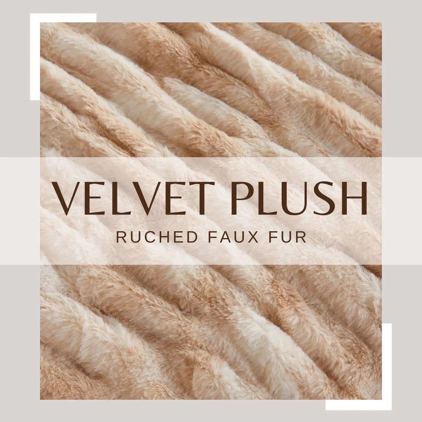 Ruched Faux Fur Throw Blanket - Alondra Collection from PriceLows™