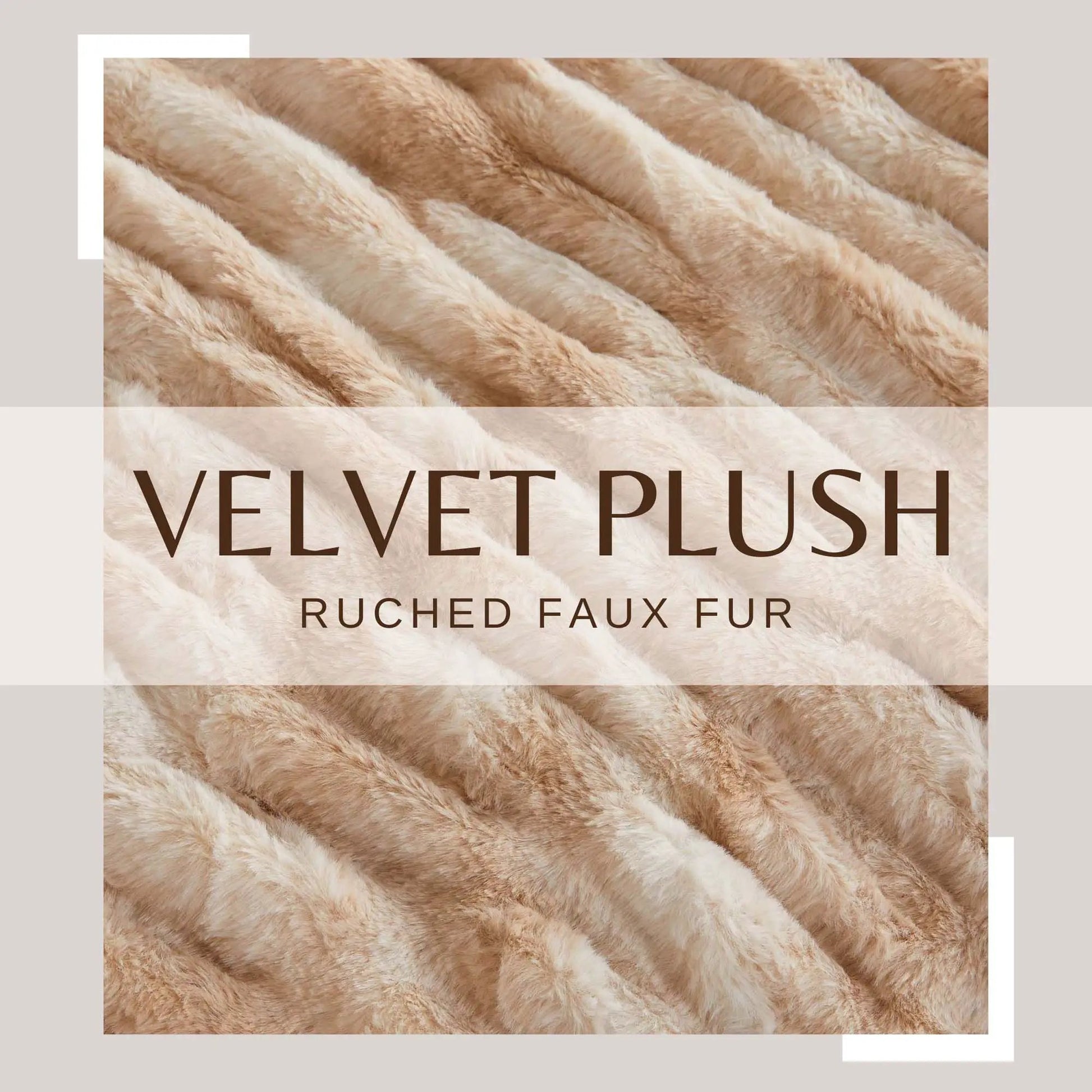 Ruched Faux Fur Throw Blanket - Alondra Collection from PriceLows™