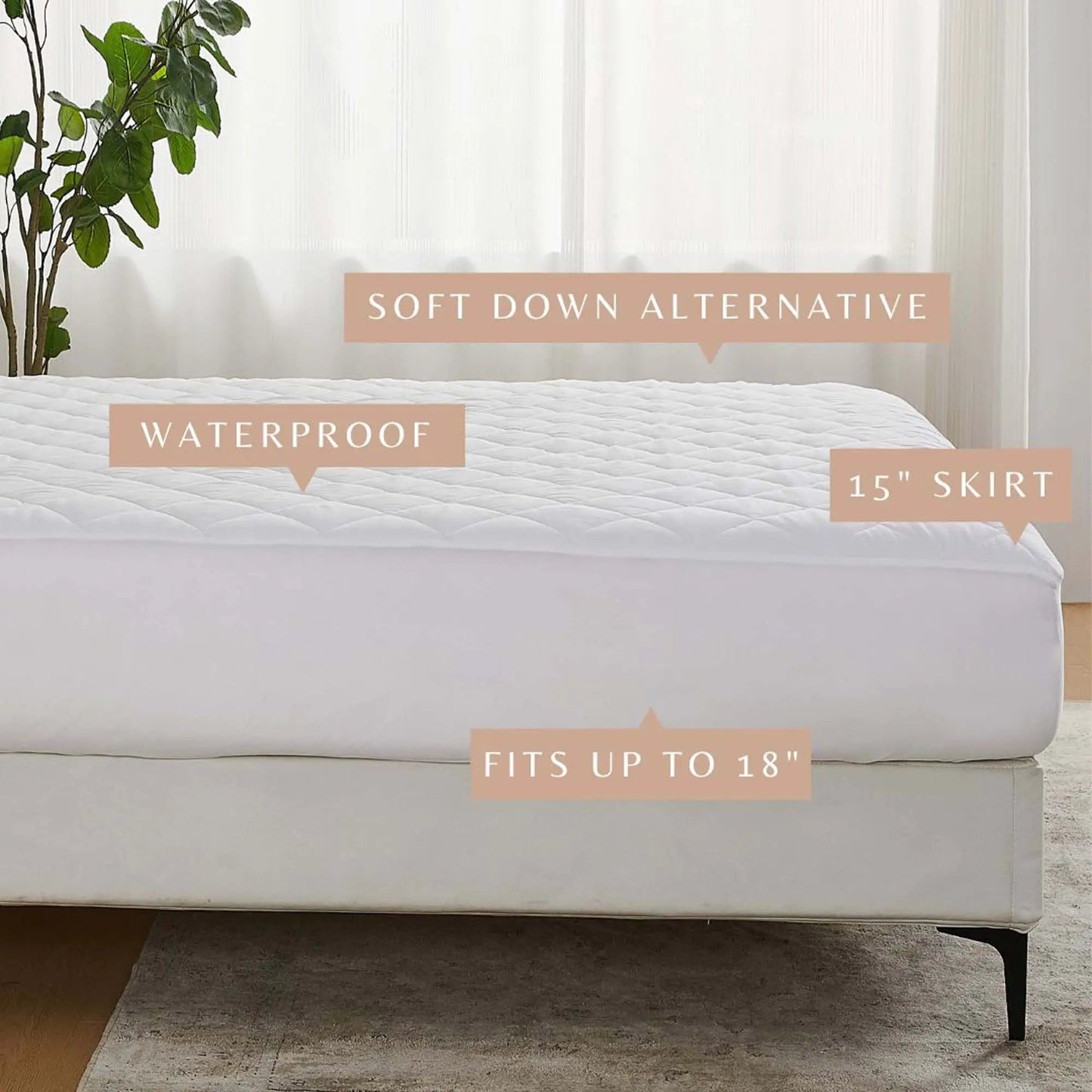 Down Alternative Waterproof Mattress Pad - Eckhart Collection from PriceLows™