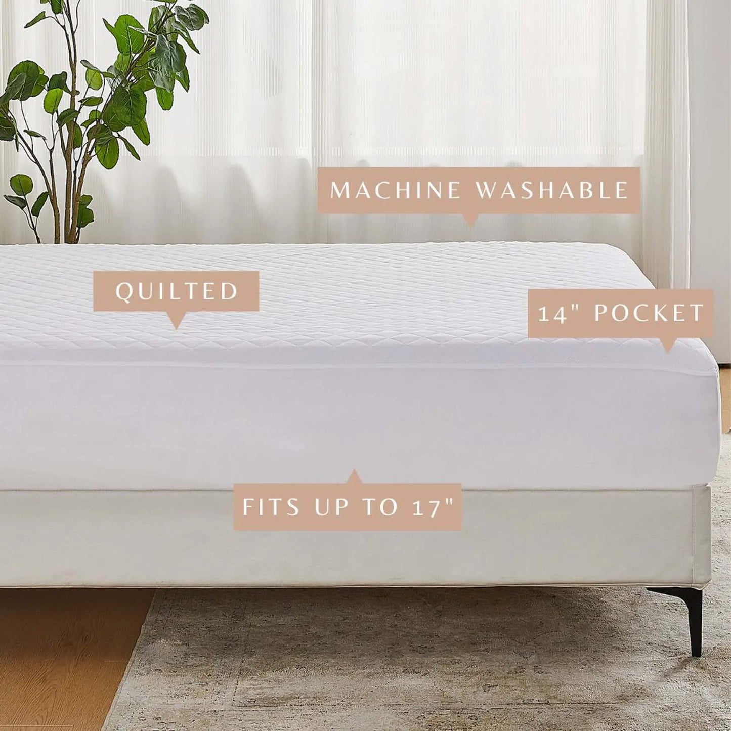 Machine Washable Quilted Mattress Pad - Wyeth Collection from PriceLows™