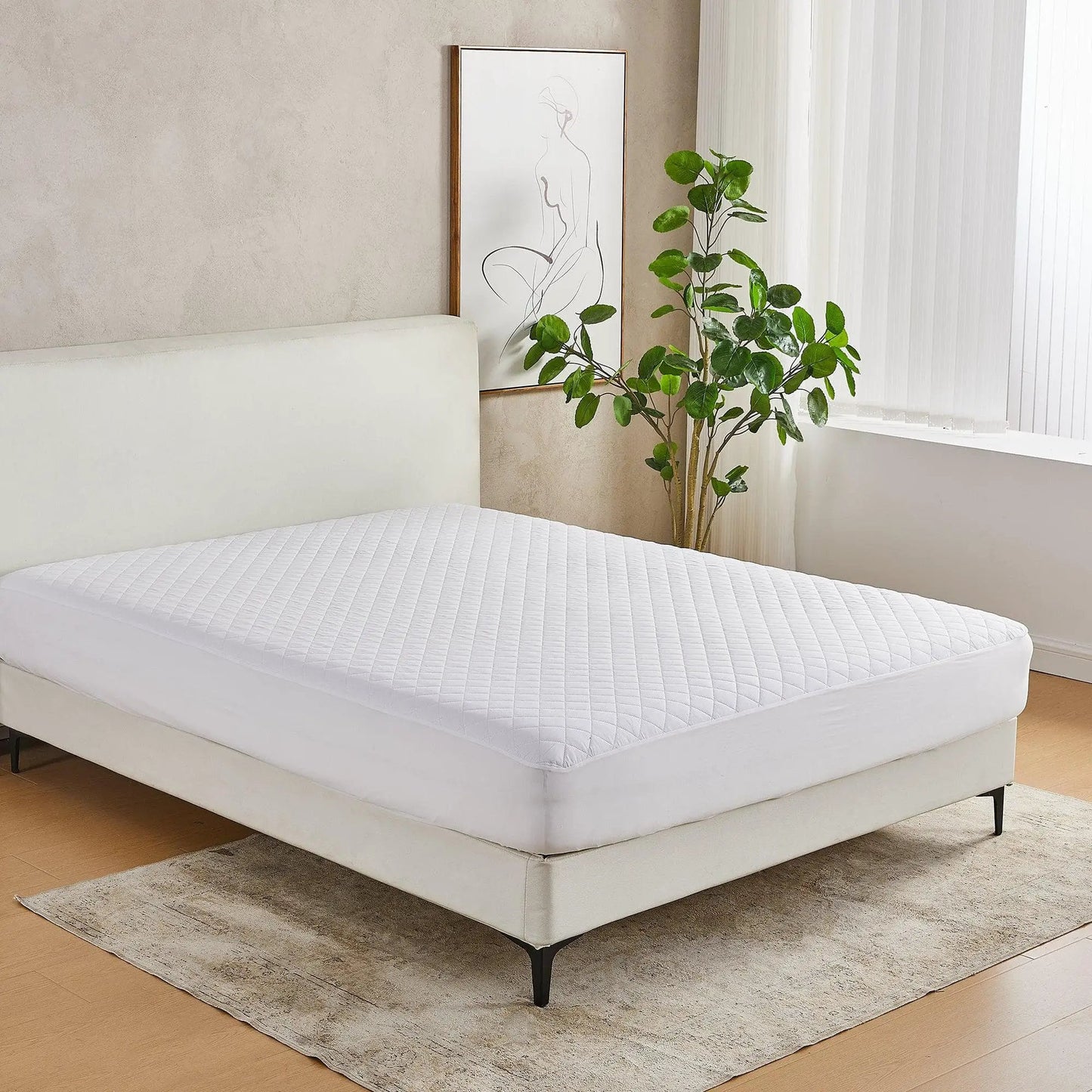 Machine Washable Quilted Mattress Pad - Wyeth Collection from PriceLows™